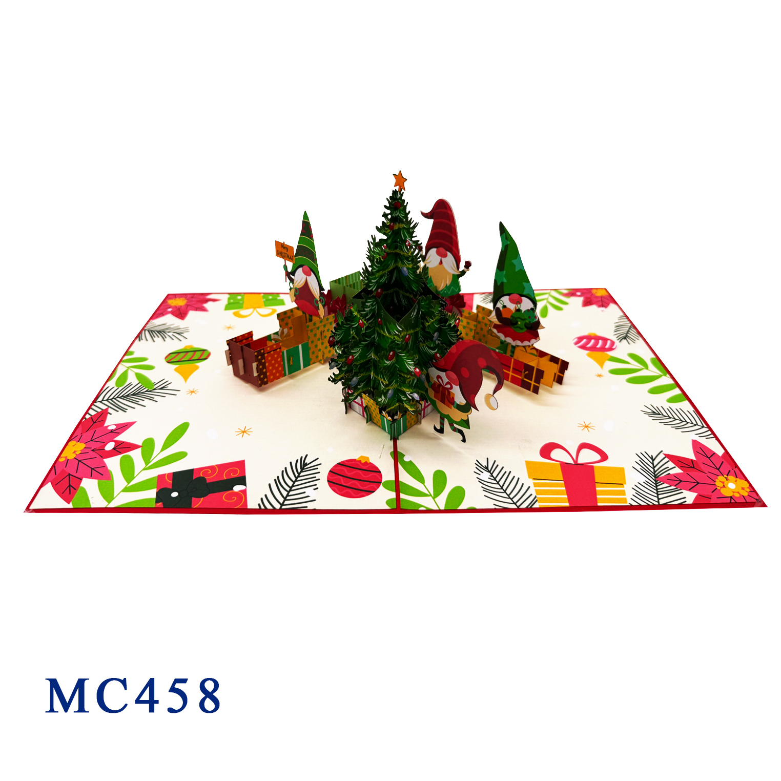 Christmas Tree Gnomes Pop Up Card