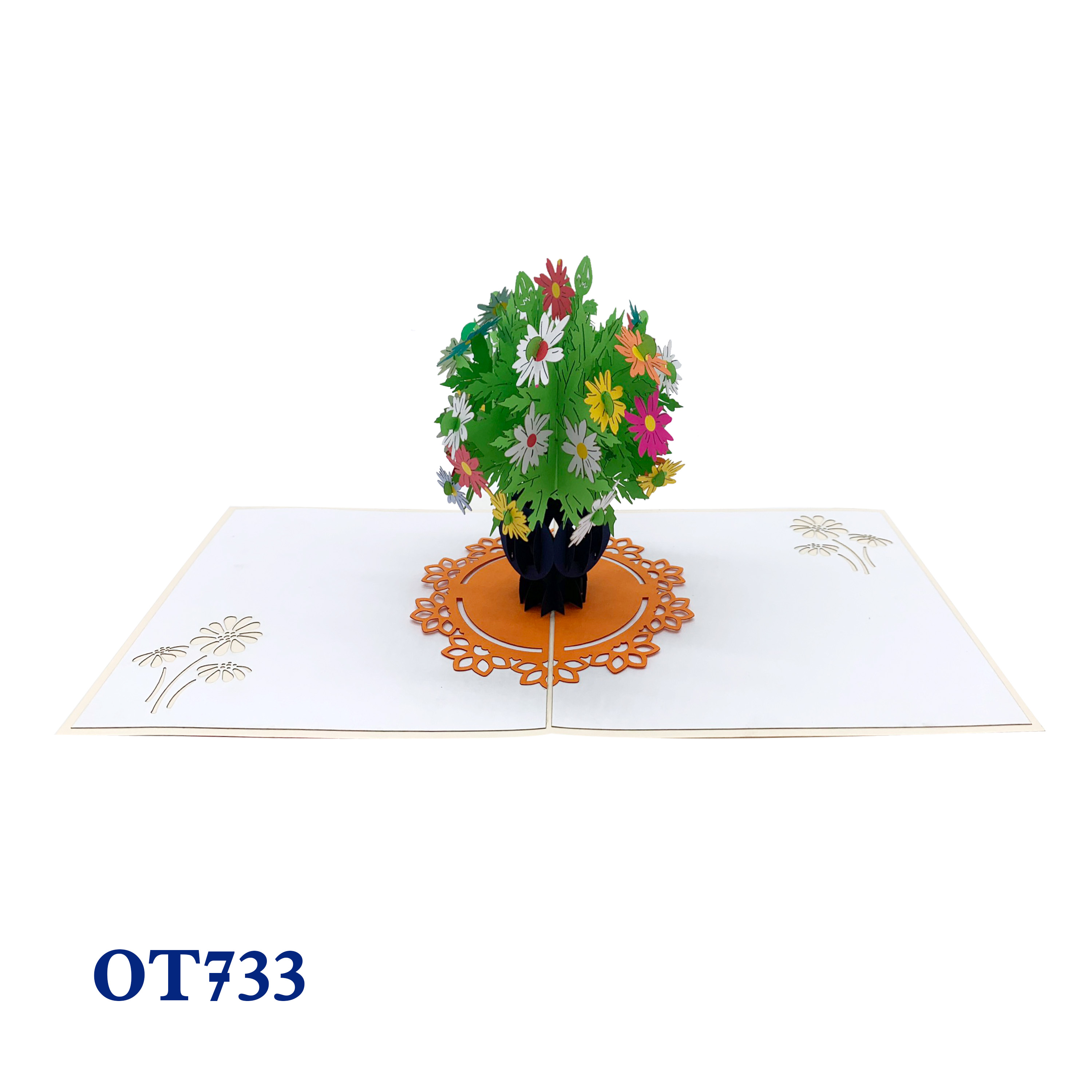 Colorful Daisy Vase Pop Up Card