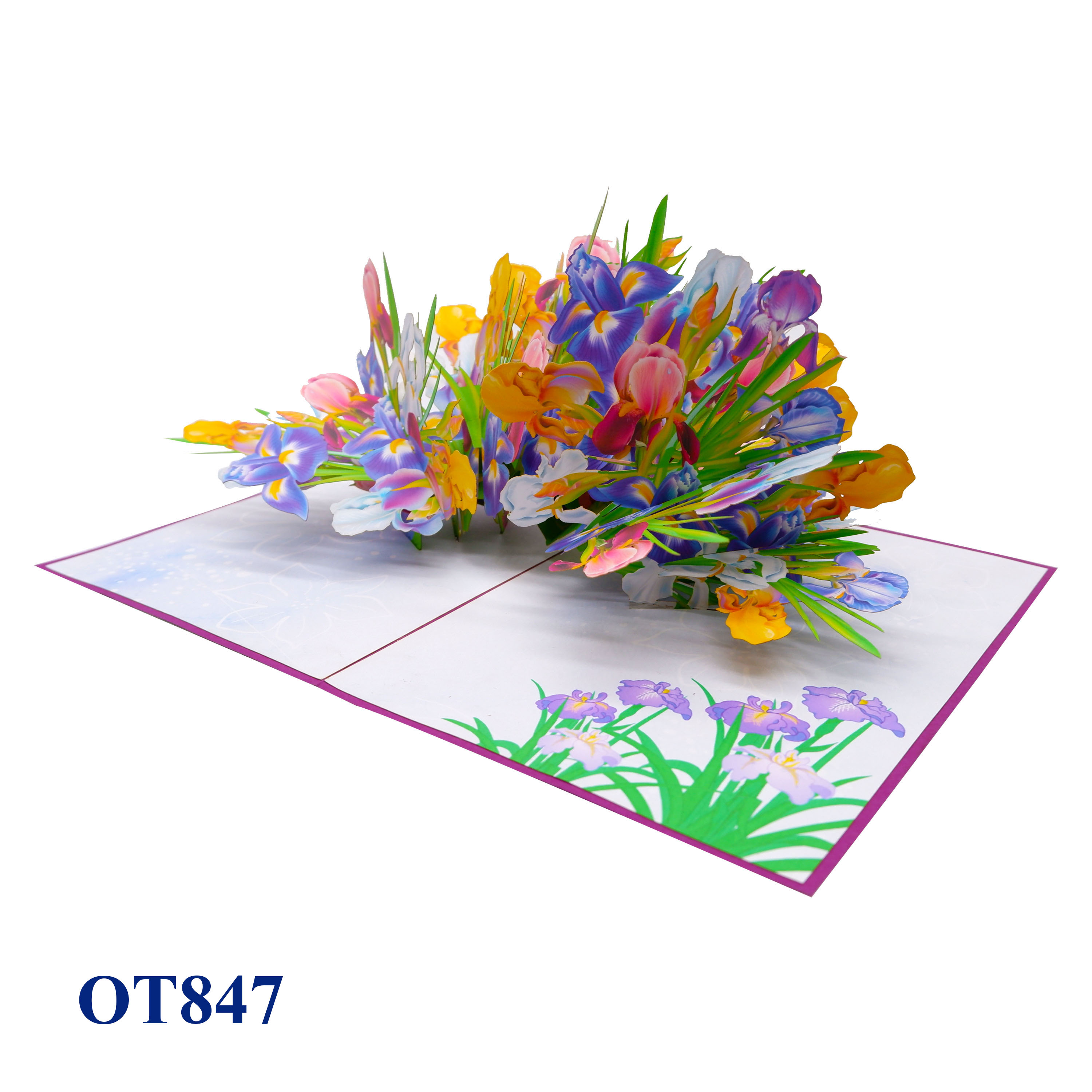 Colorful Iris Garden Pop Up Card