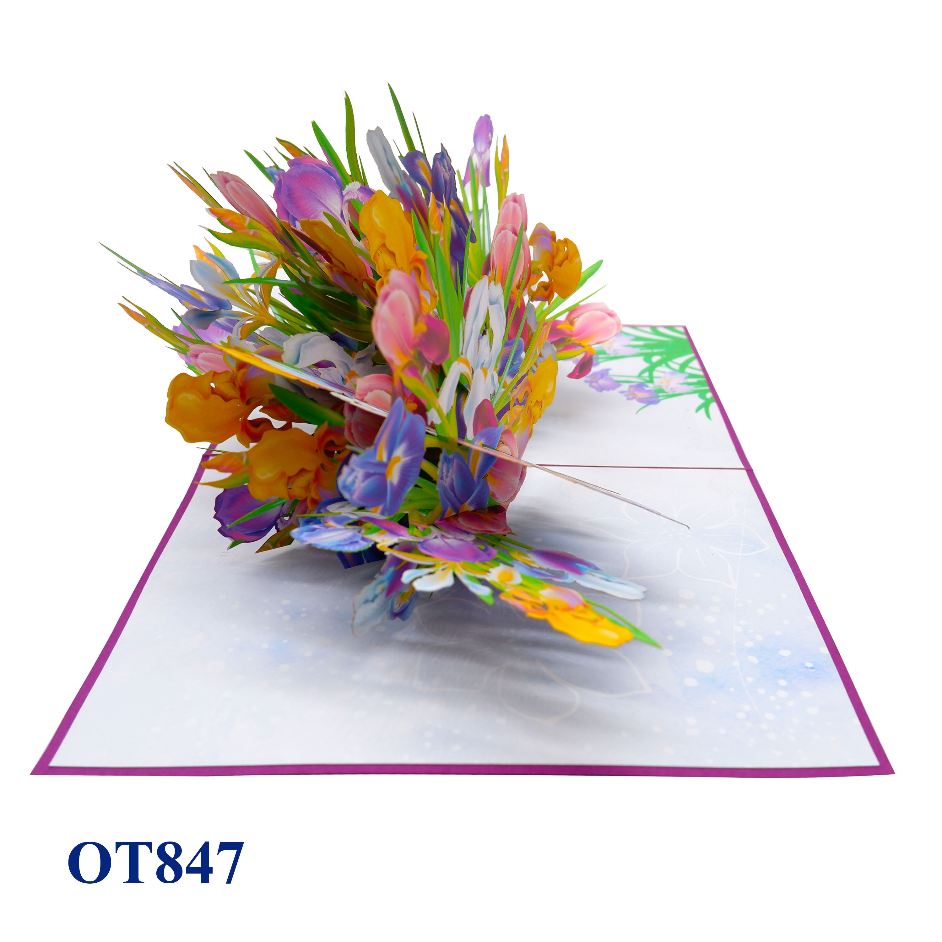 Colorful Iris Garden Pop Up Card
