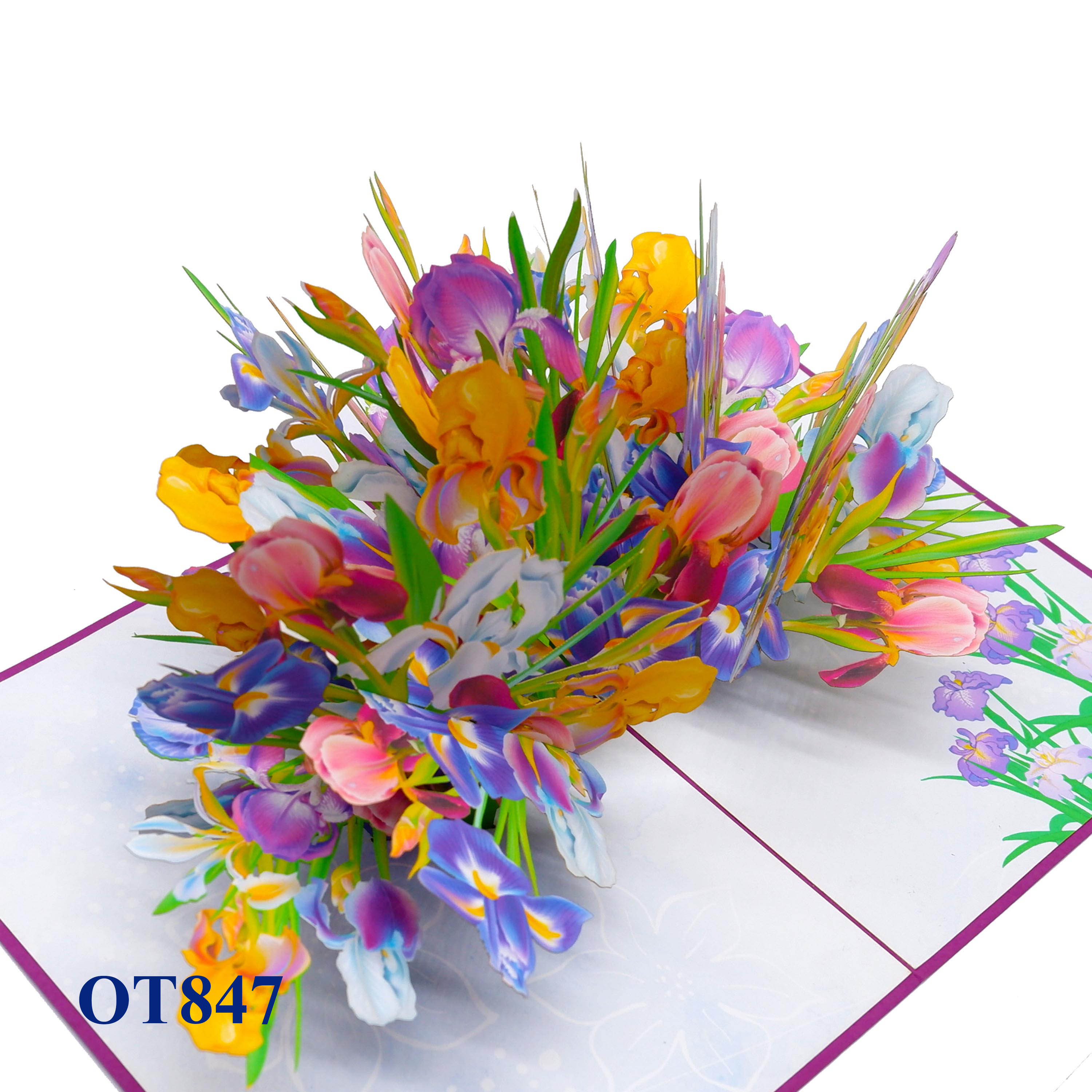 Colorful Iris Garden Pop Up Card