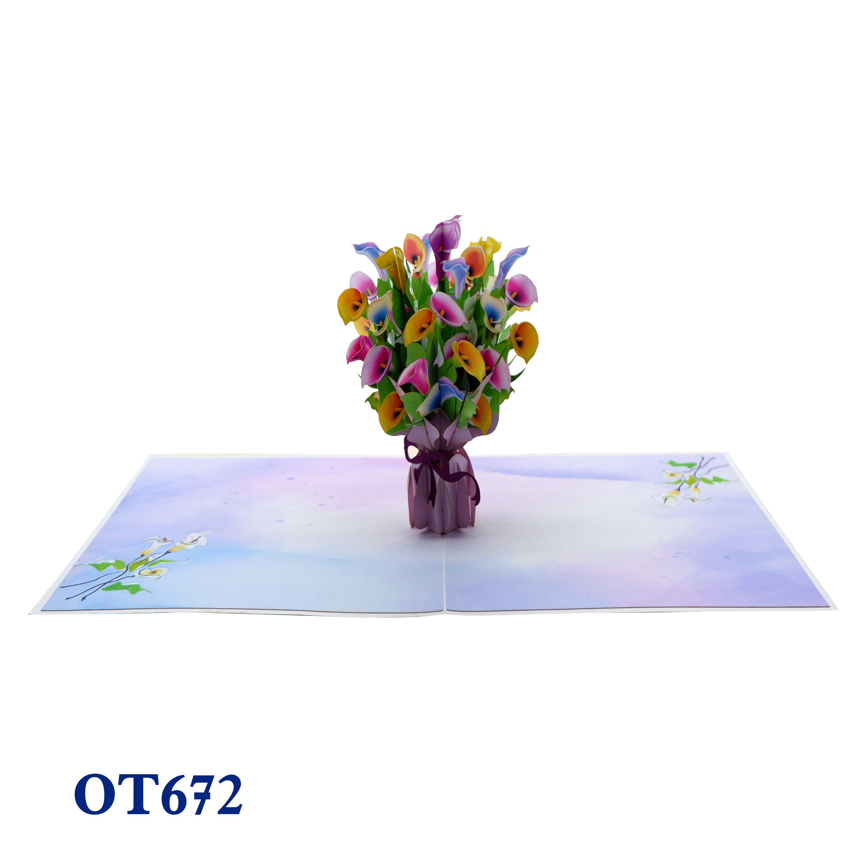 Colorful Rum Flower Pop Up Card