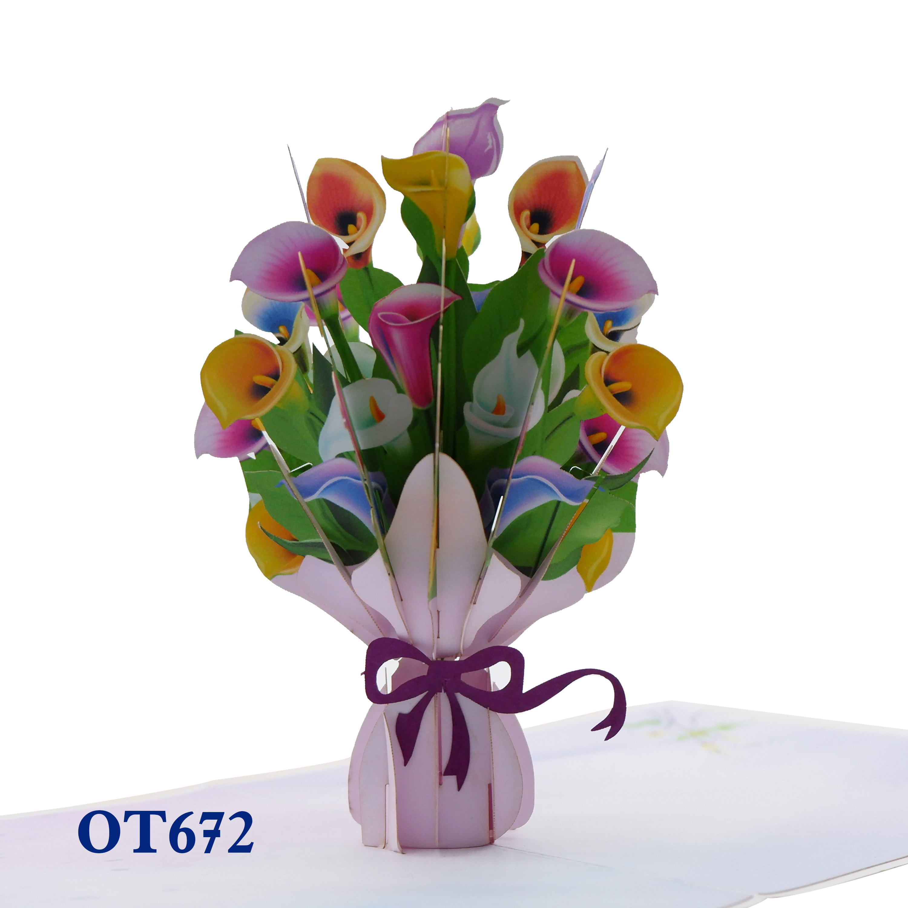 Colorful Rum Flower Pop Up Card