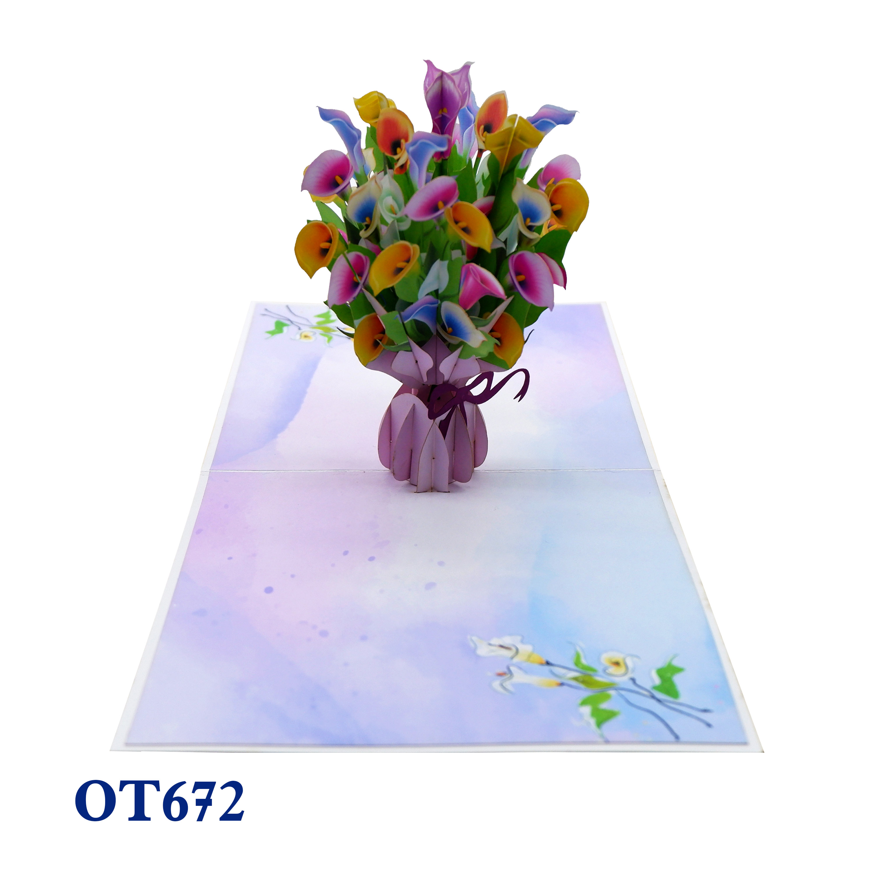 Colorful Rum Flower Pop Up Card