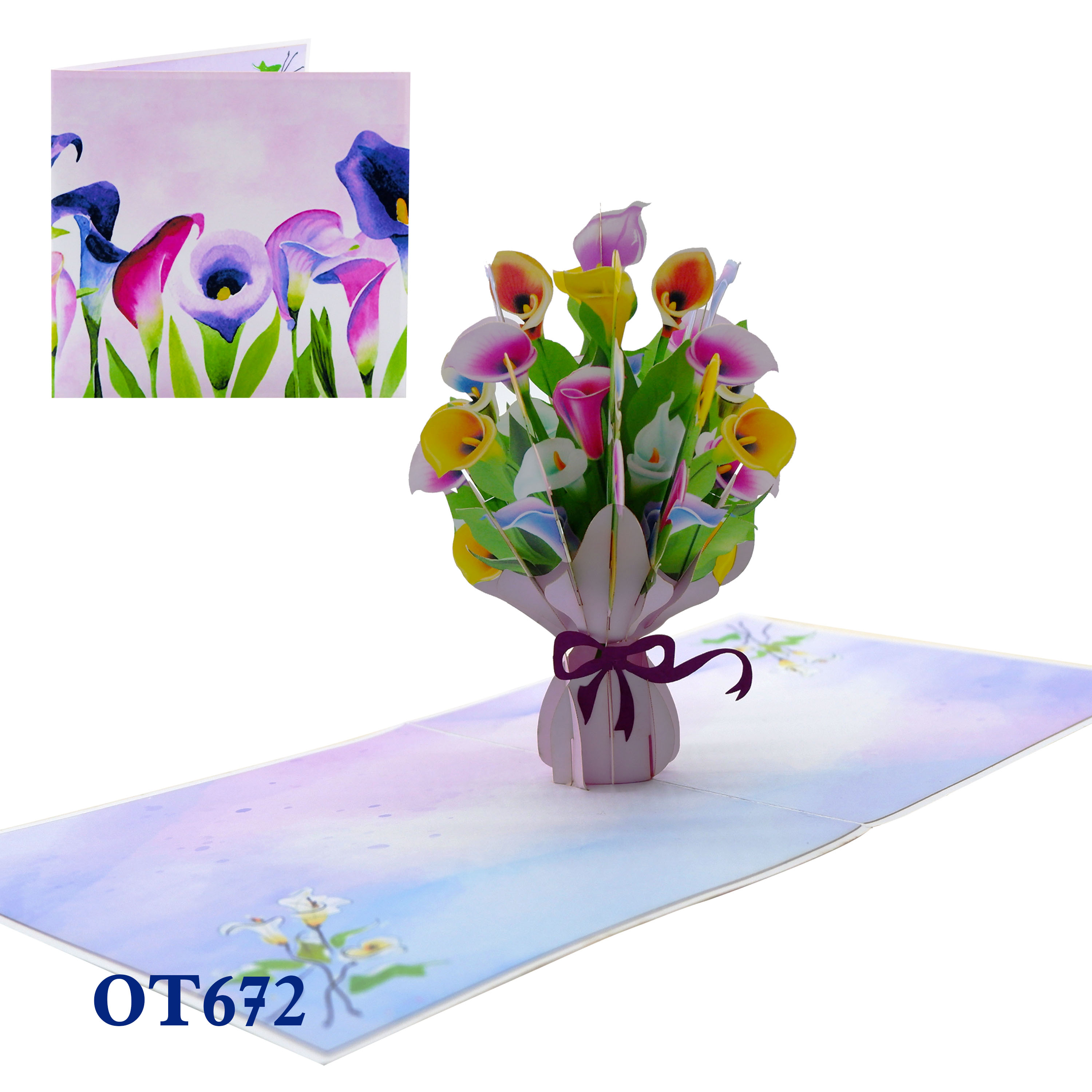 Colorful Rum Flower Pop Up Card