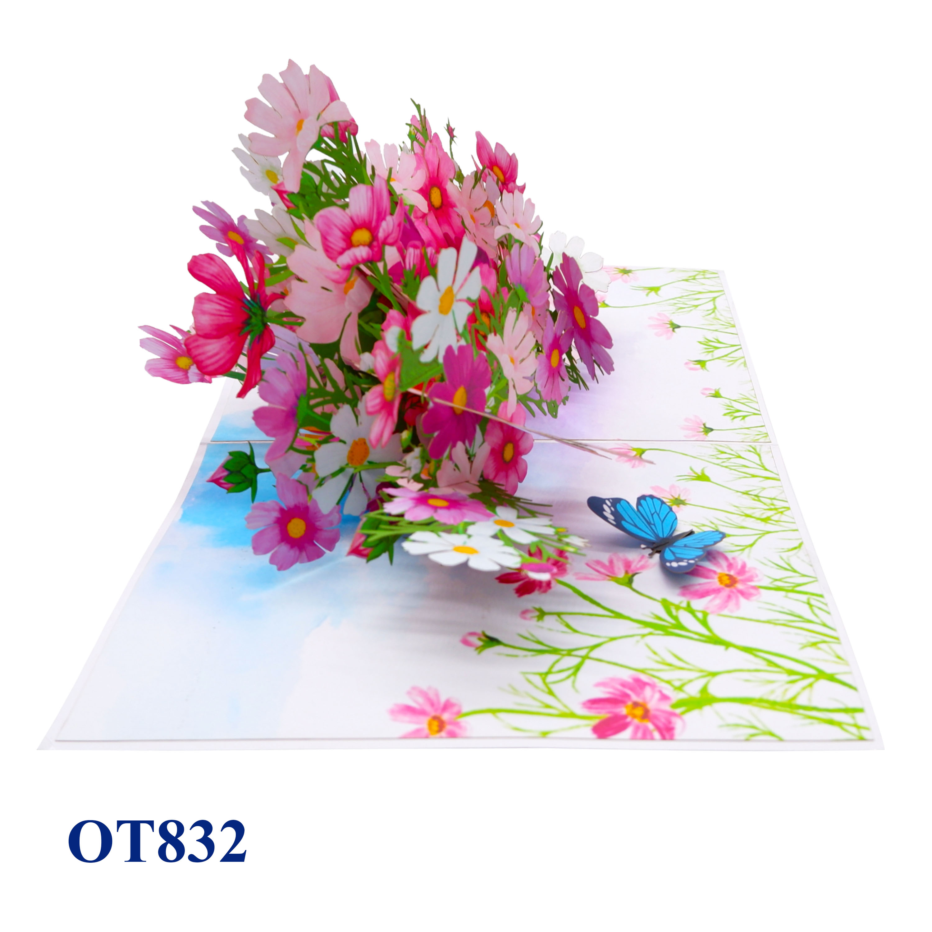 Cosmos Flowers Pop Up Card