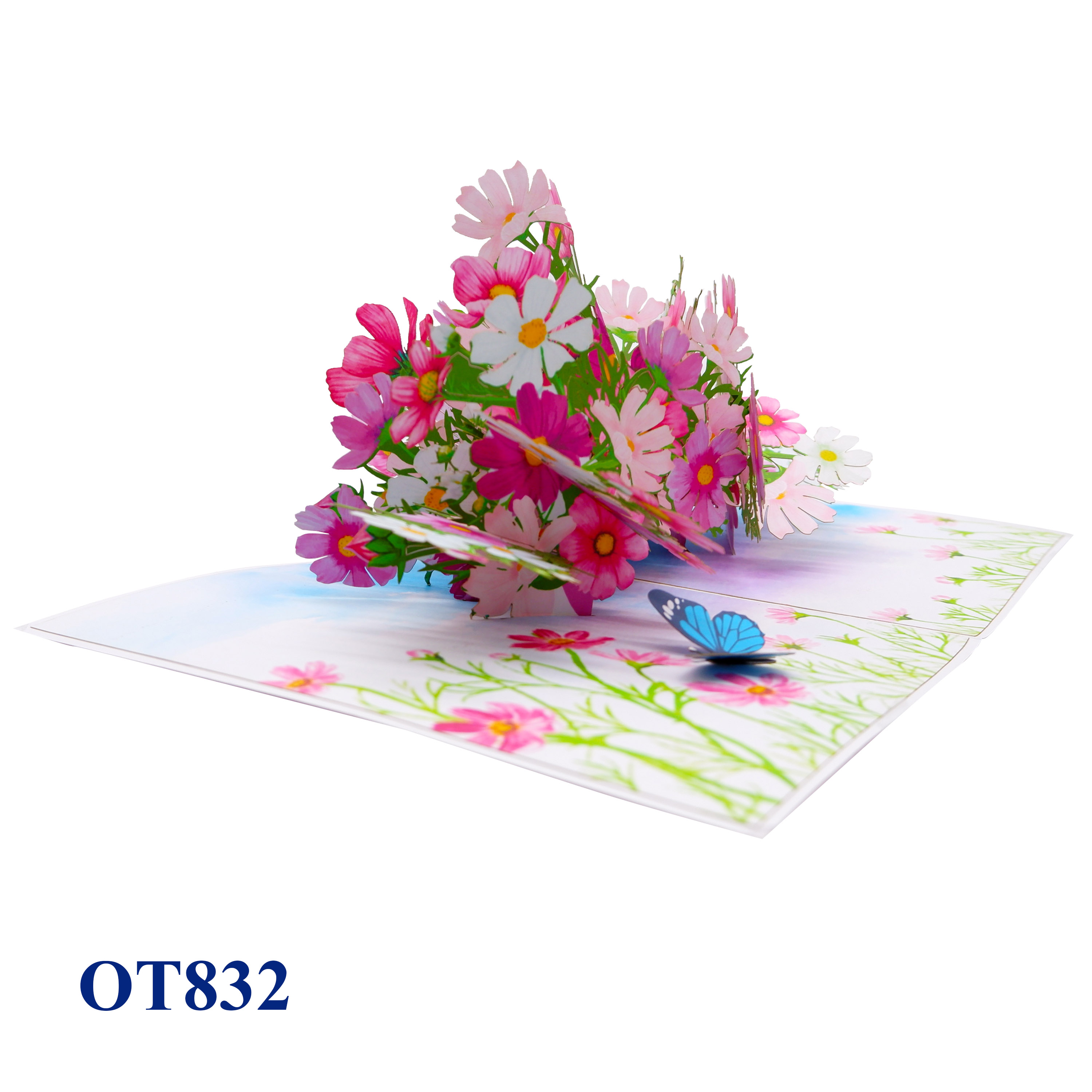 Cosmos Flowers Pop Up Card