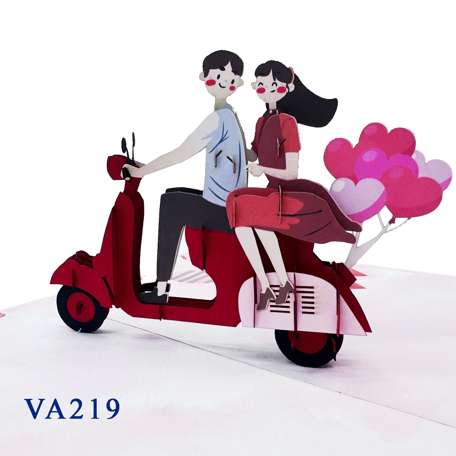 Romantic Couple On Vespa 3D Pop Up Card