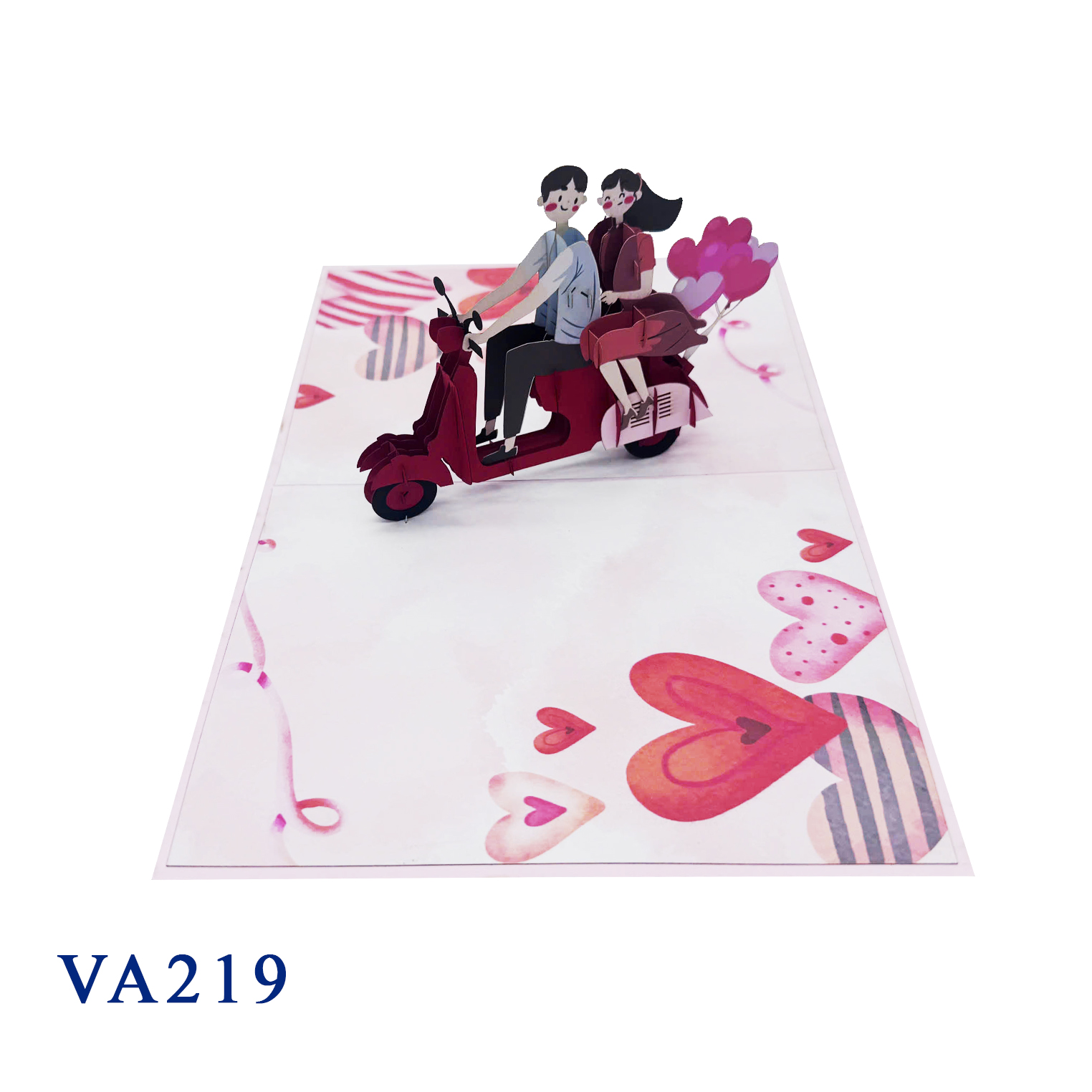 Romantic Couple On Vespa 3D Pop Up Card