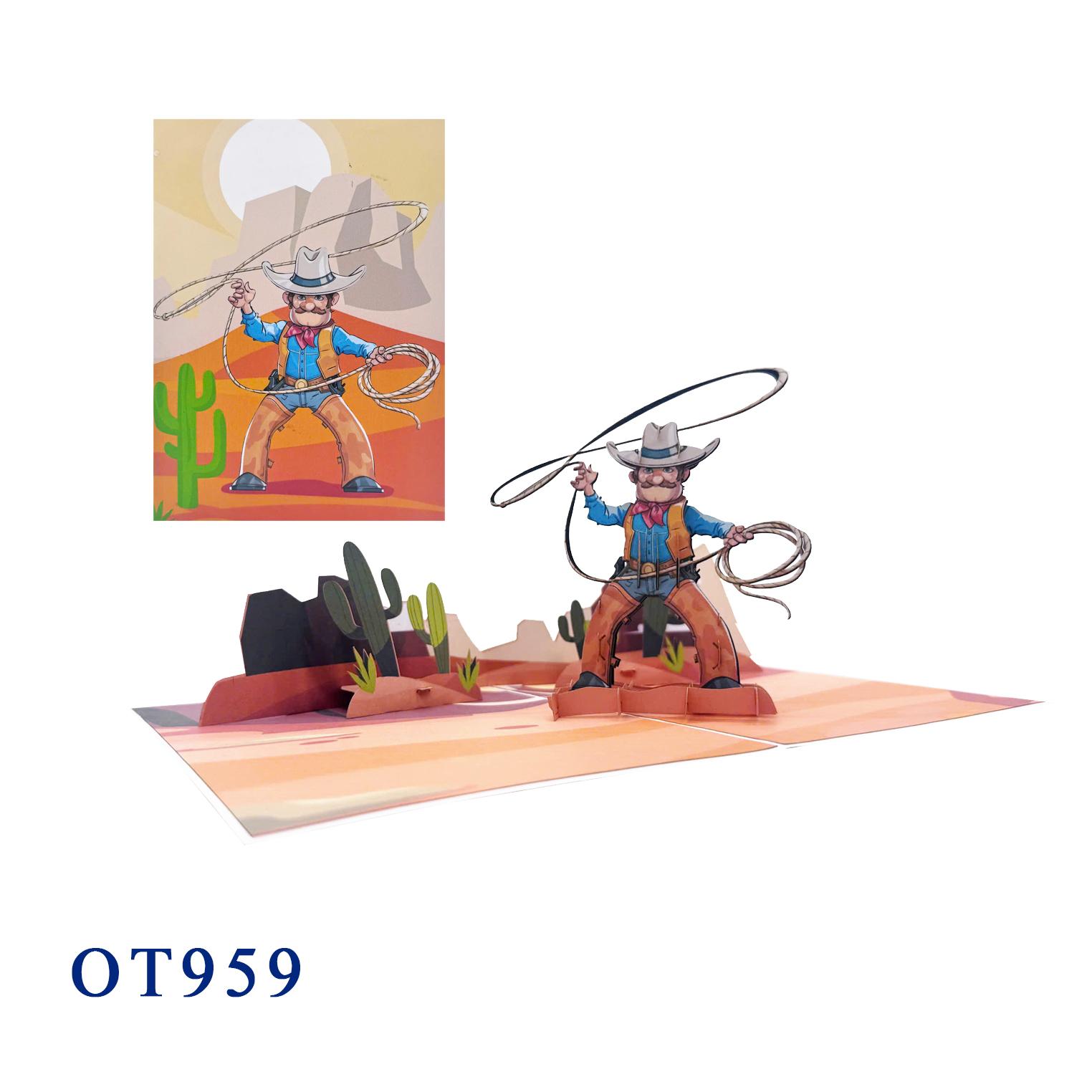 Cowboy 3D Pop Up Card