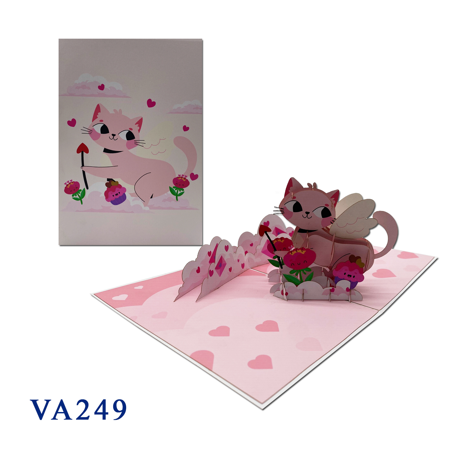 Cupid Cat Pop Up Card