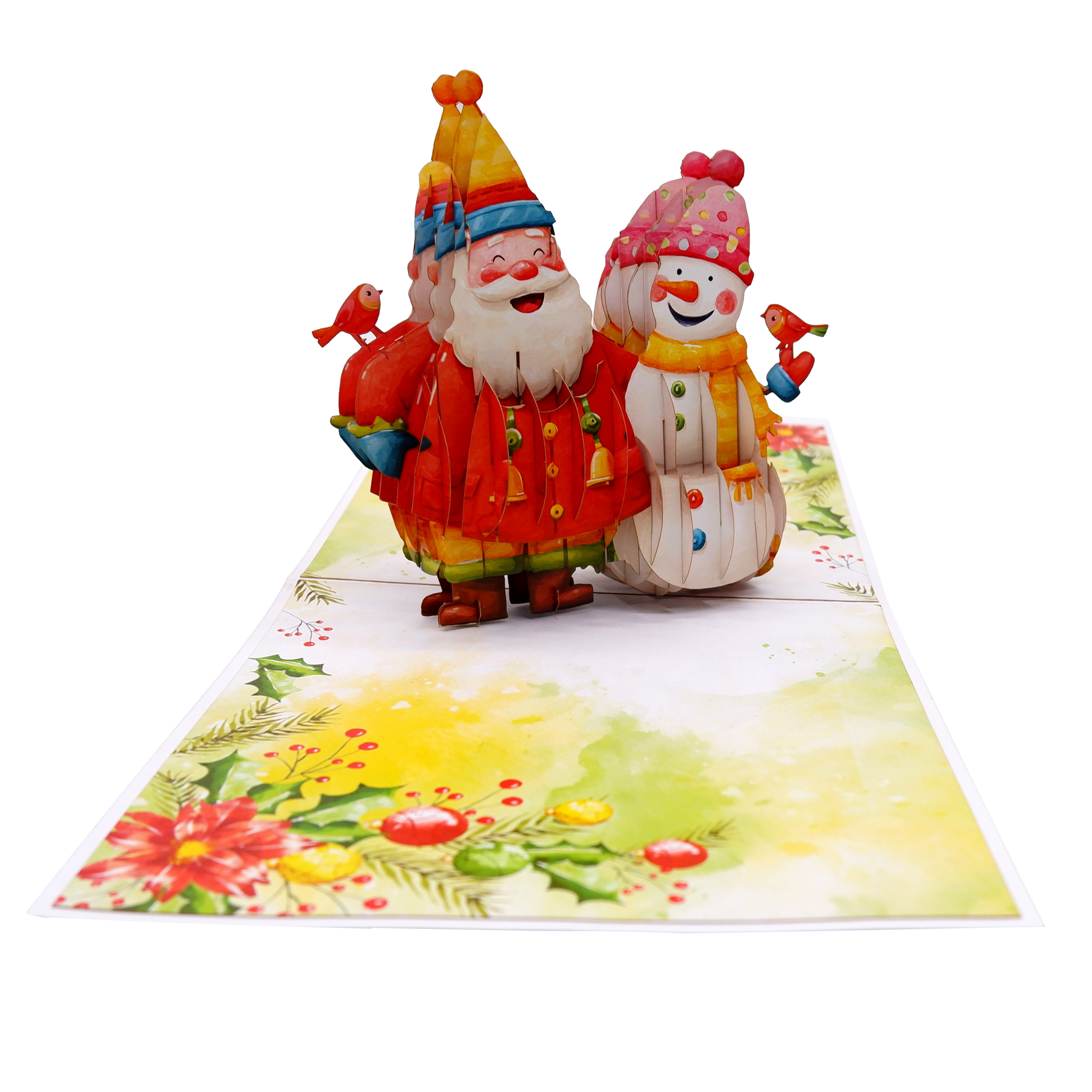 3D Santa and Snowman Pop-Up Card