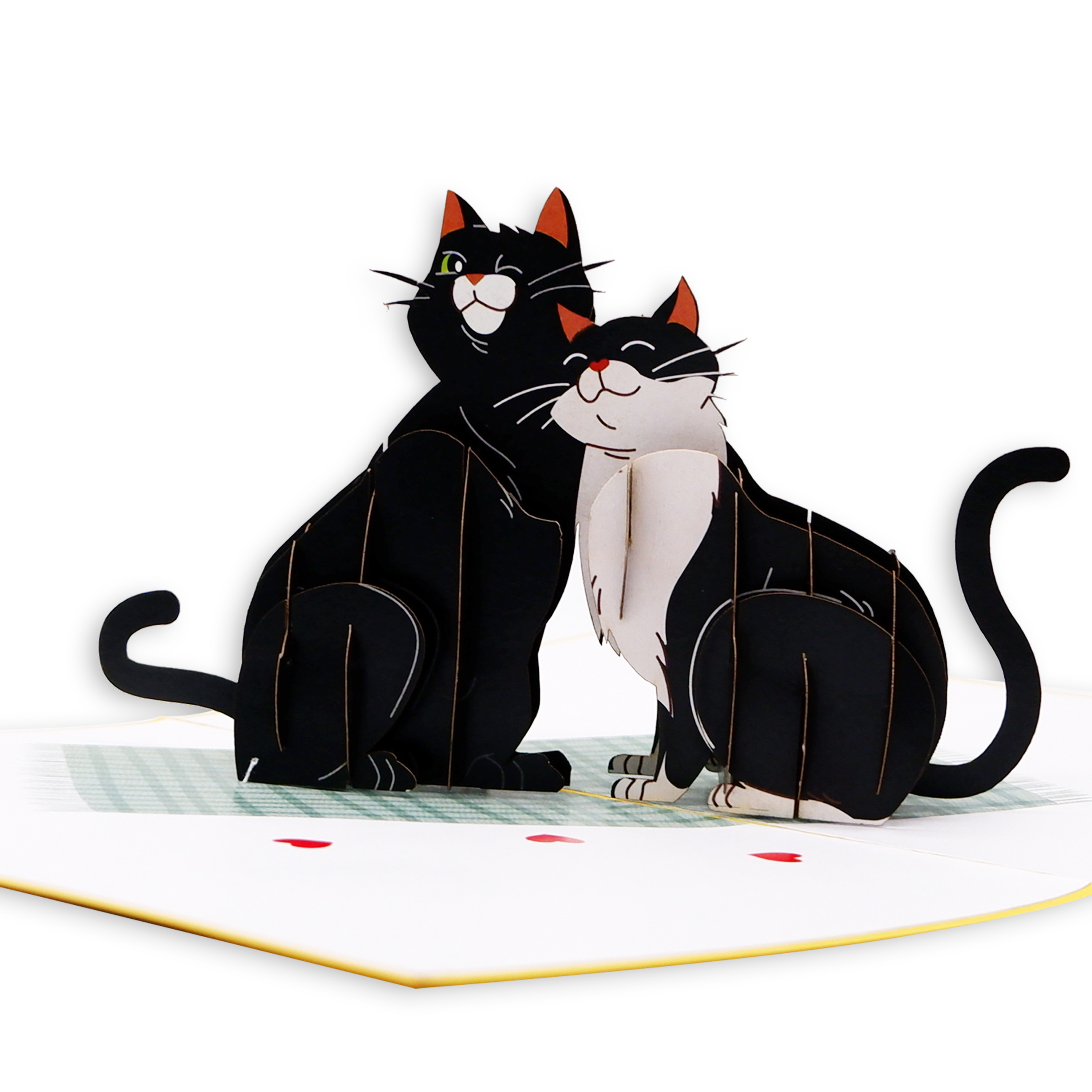 3D Pop Up Cat Greeting Card – Cute Black Cat Couple