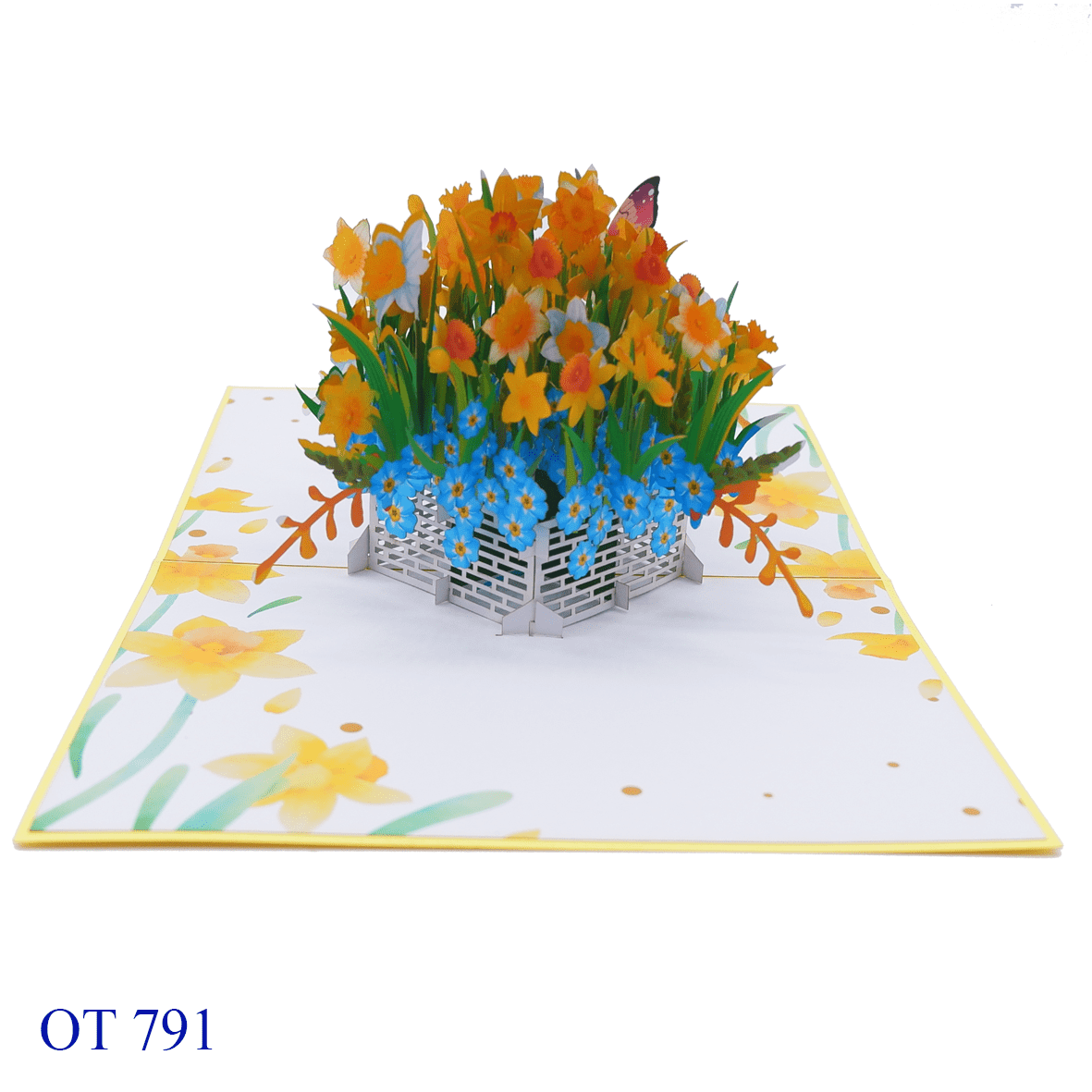 Daffodils Basket Pop Up Card
