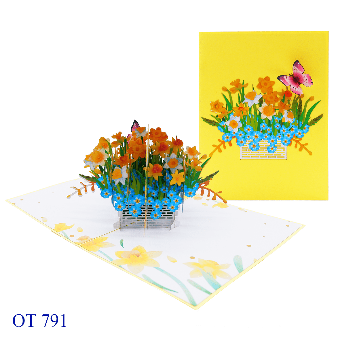Daffodils Basket Pop Up Card