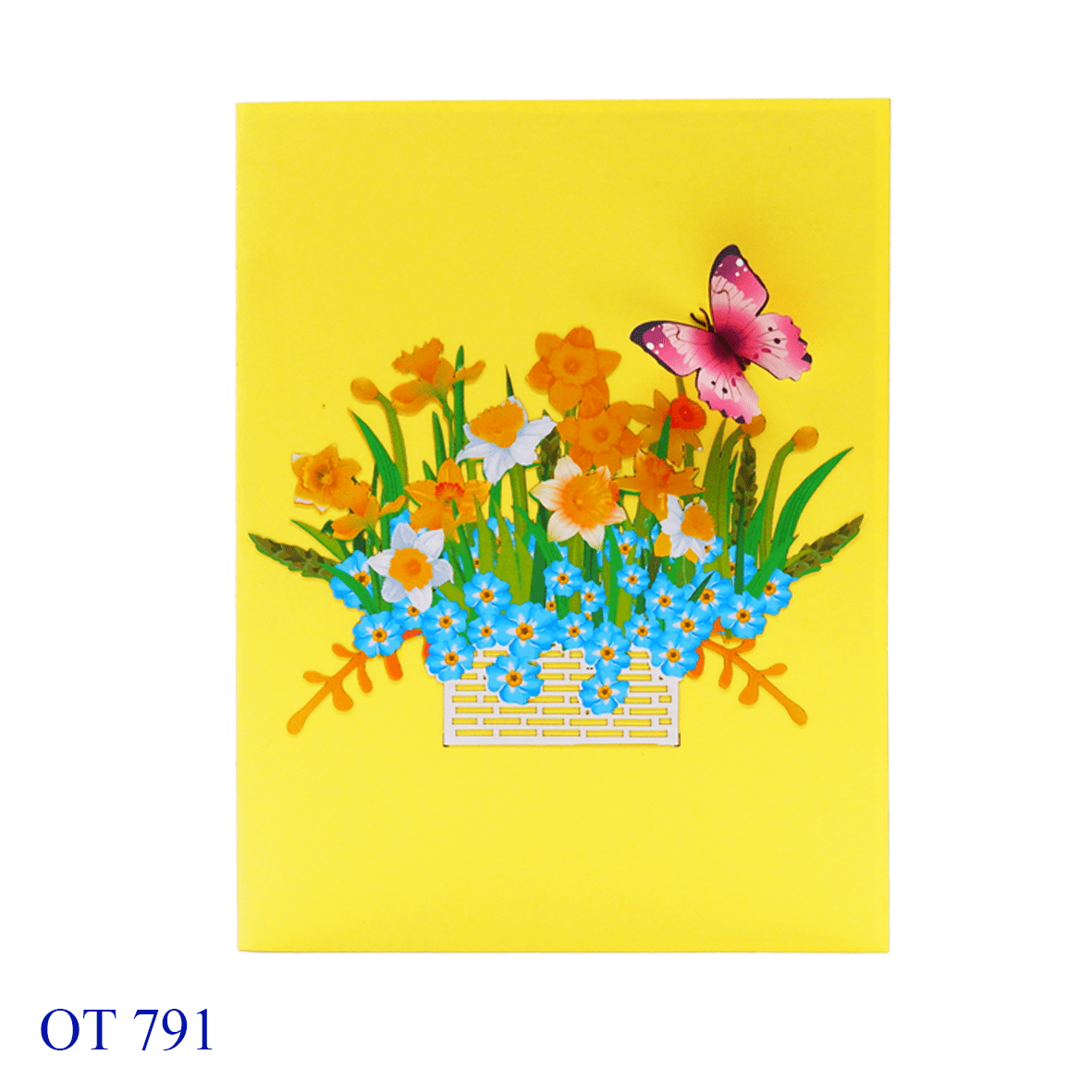 Daffodils Basket Pop Up Card