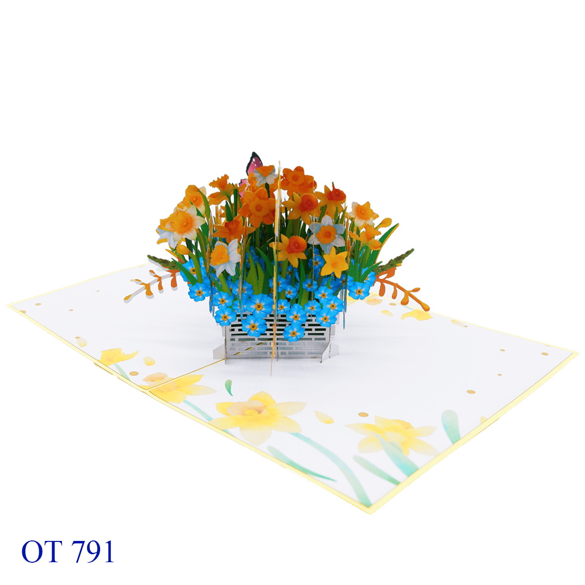 Daffodils Basket Pop Up Card