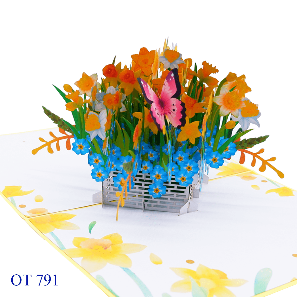 Daffodils Basket Pop Up Card