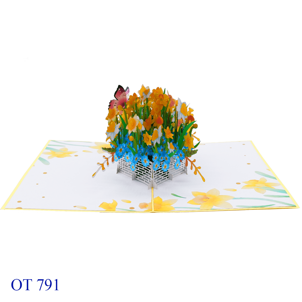 Daffodils Basket Pop Up Card