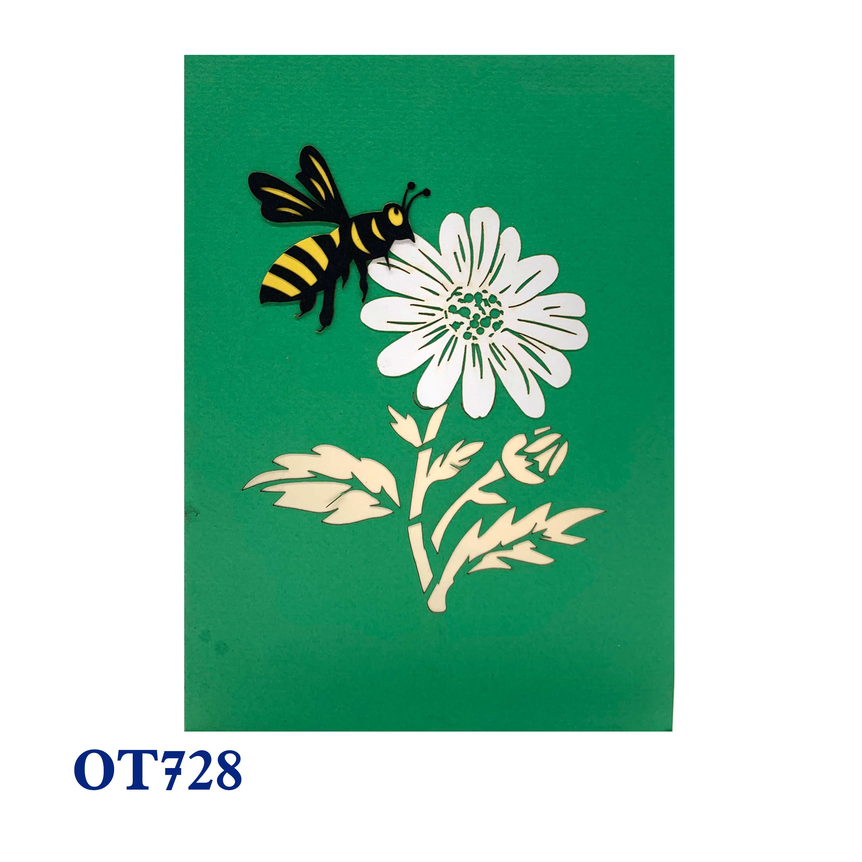 White Daisy & Bee Pop Up Card