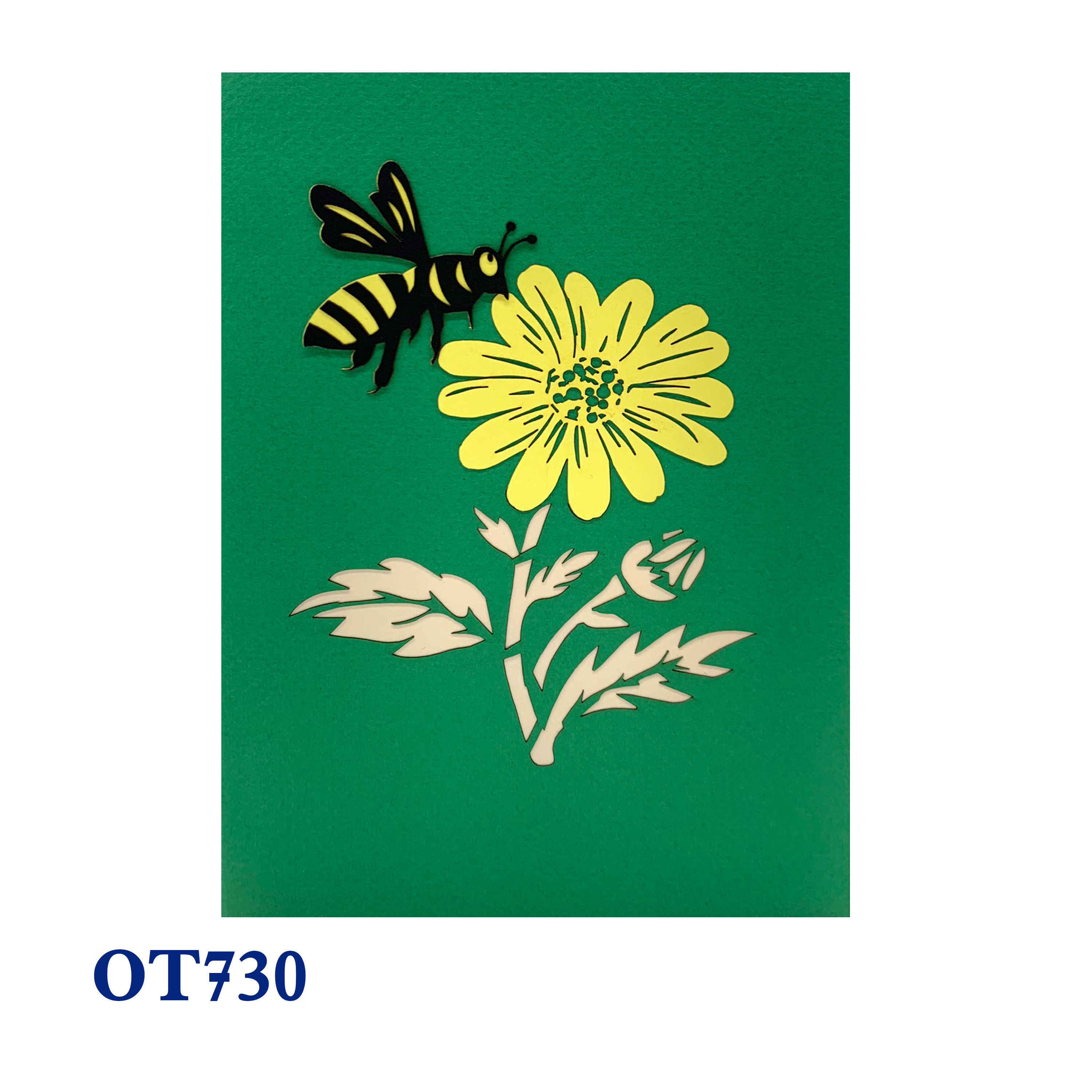 Yellow Daisy & Bee Pop Up Card