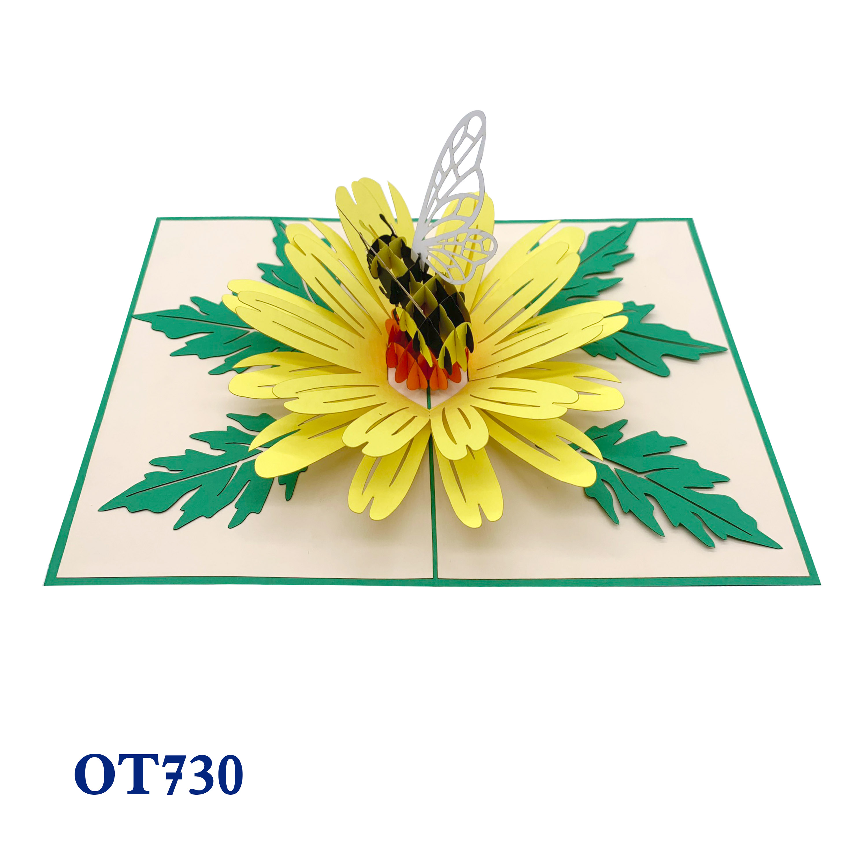 Yellow Daisy & Bee Pop Up Card
