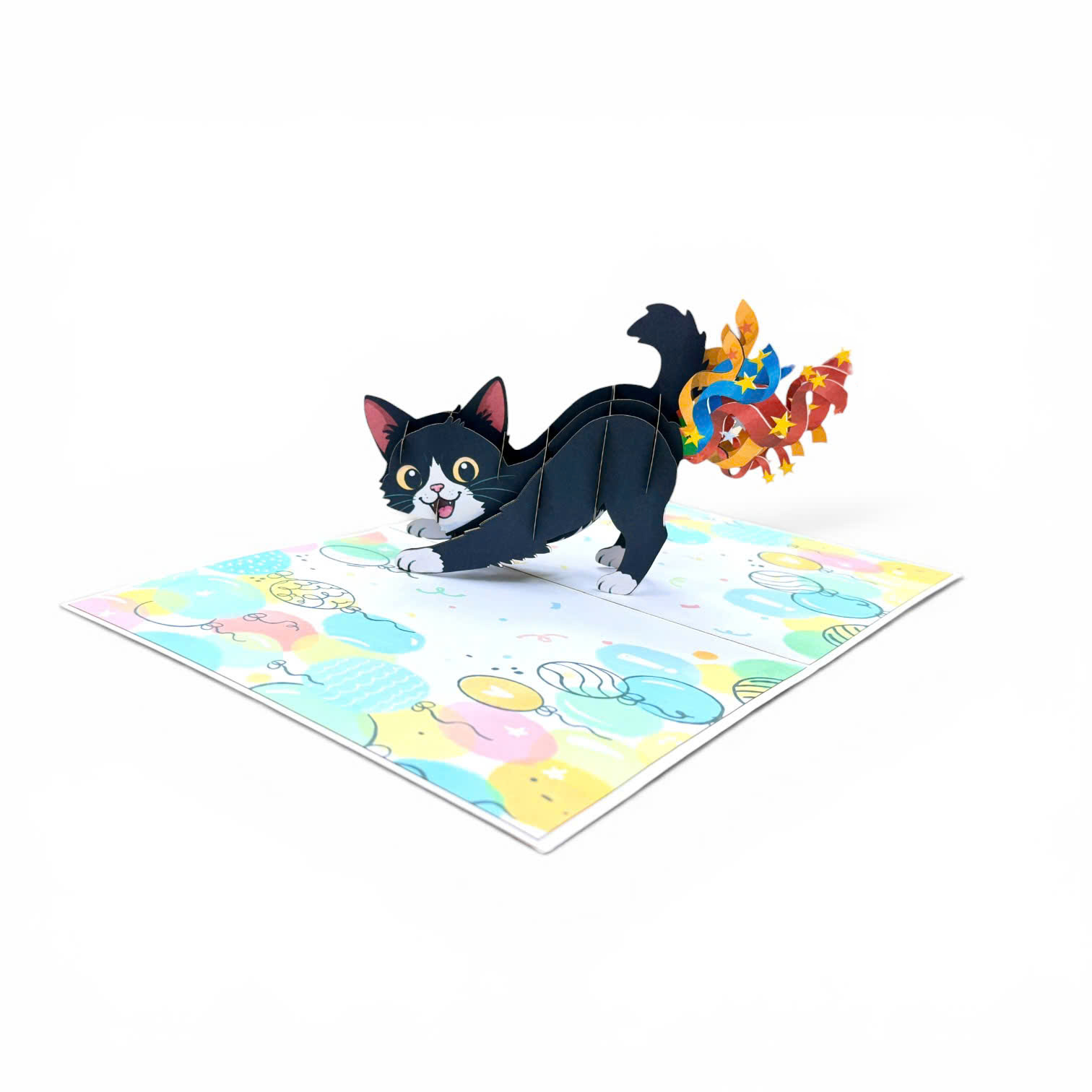 Happy Birthday Cat Pop Up 3D Greeting Card