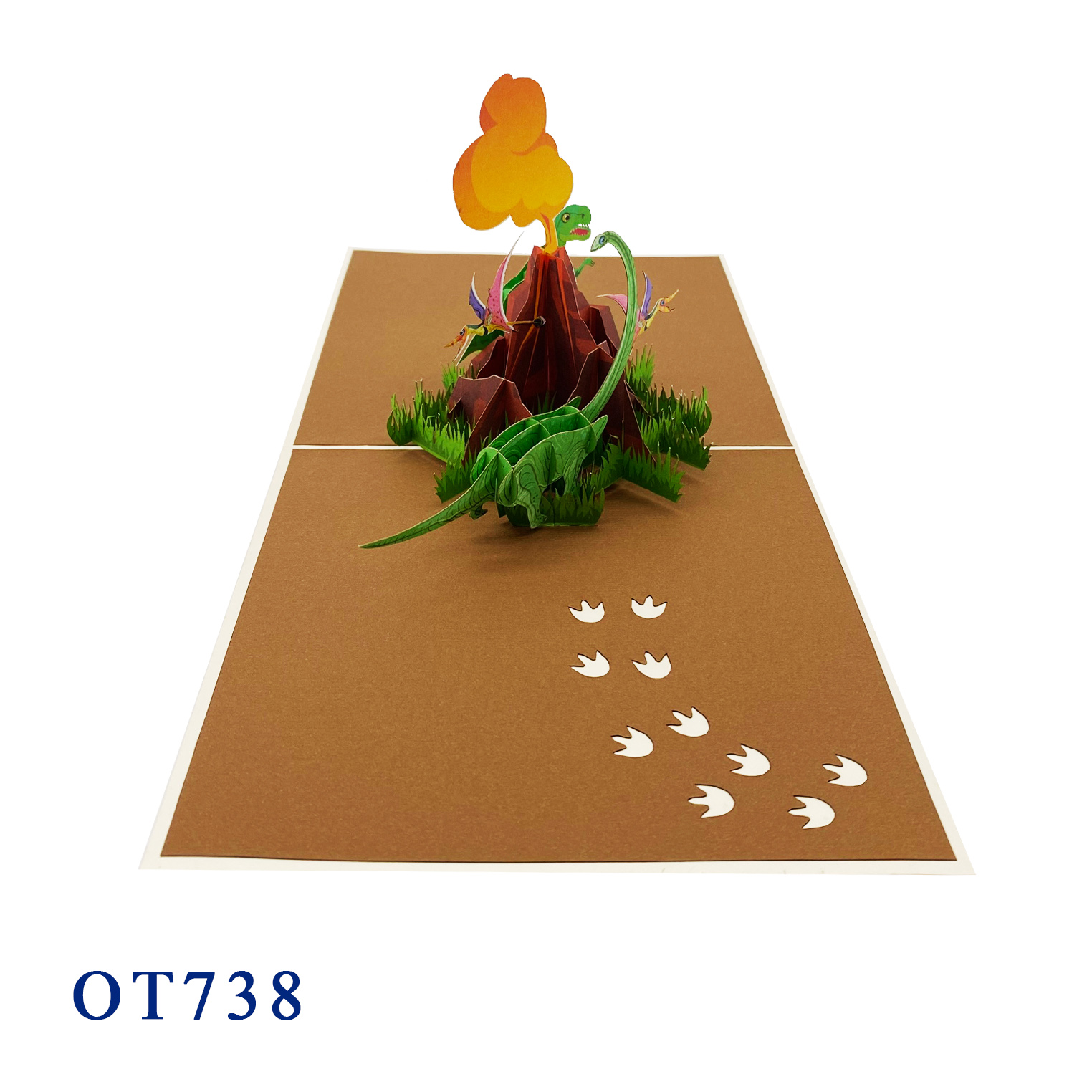 Dinosaurus Volcano Pop Up Card