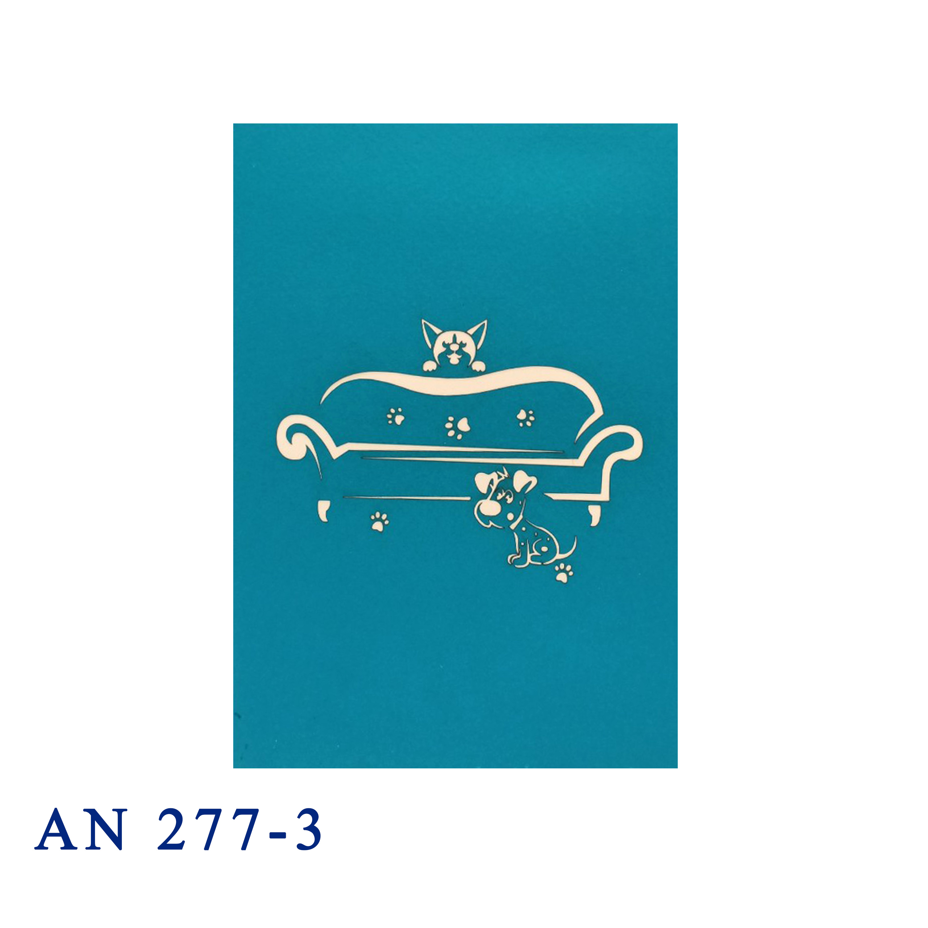 Dogs On Sofa Pop Up Card