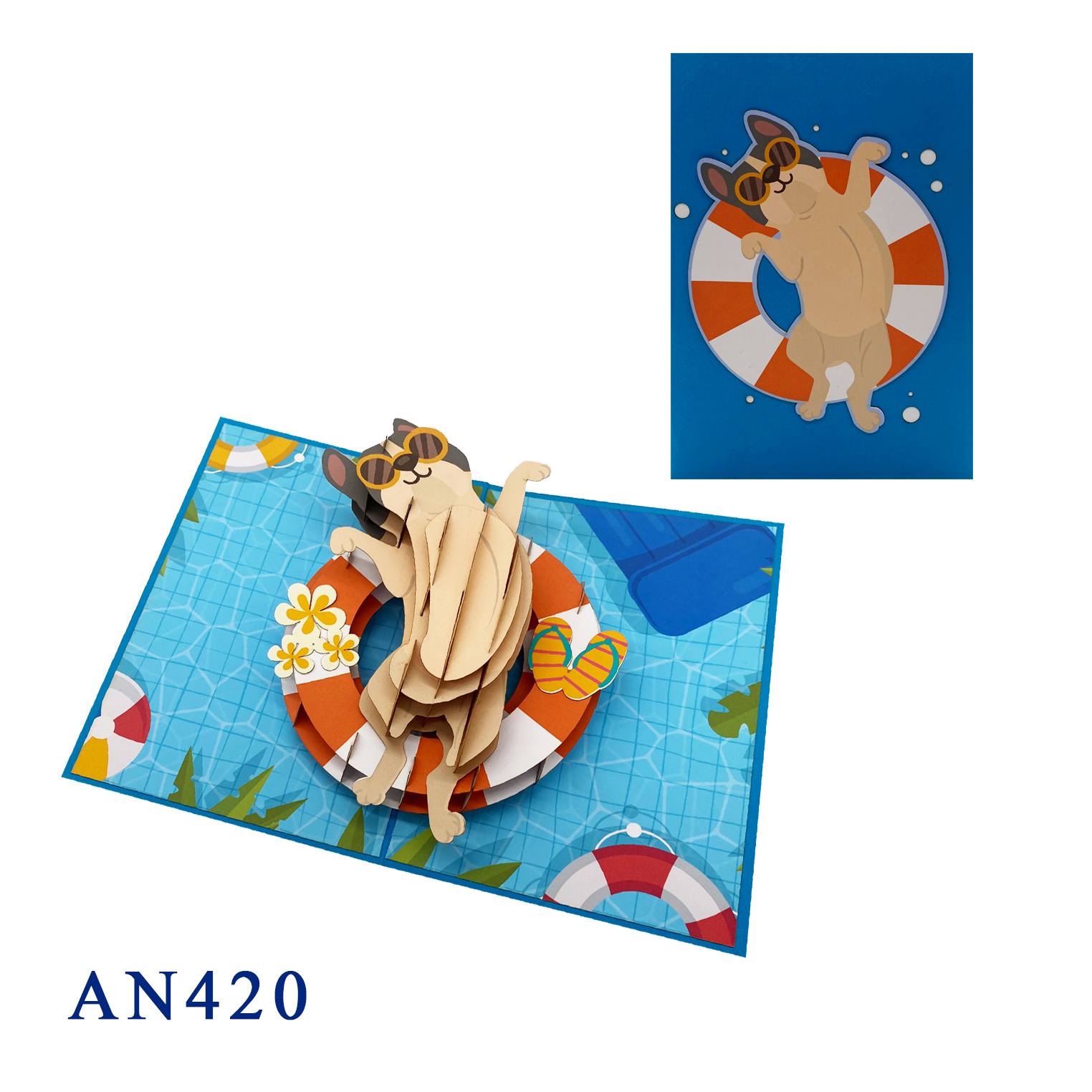 Dog Summer Pop Up Card