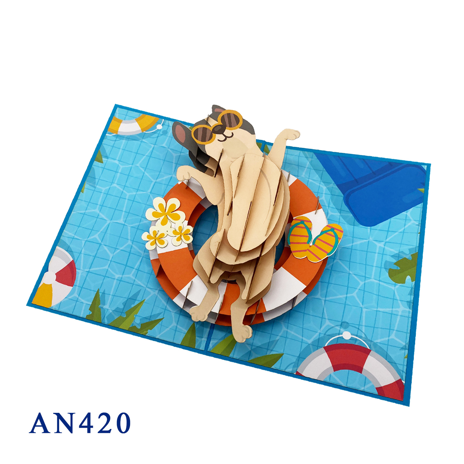 Dog Summer Pop Up Card