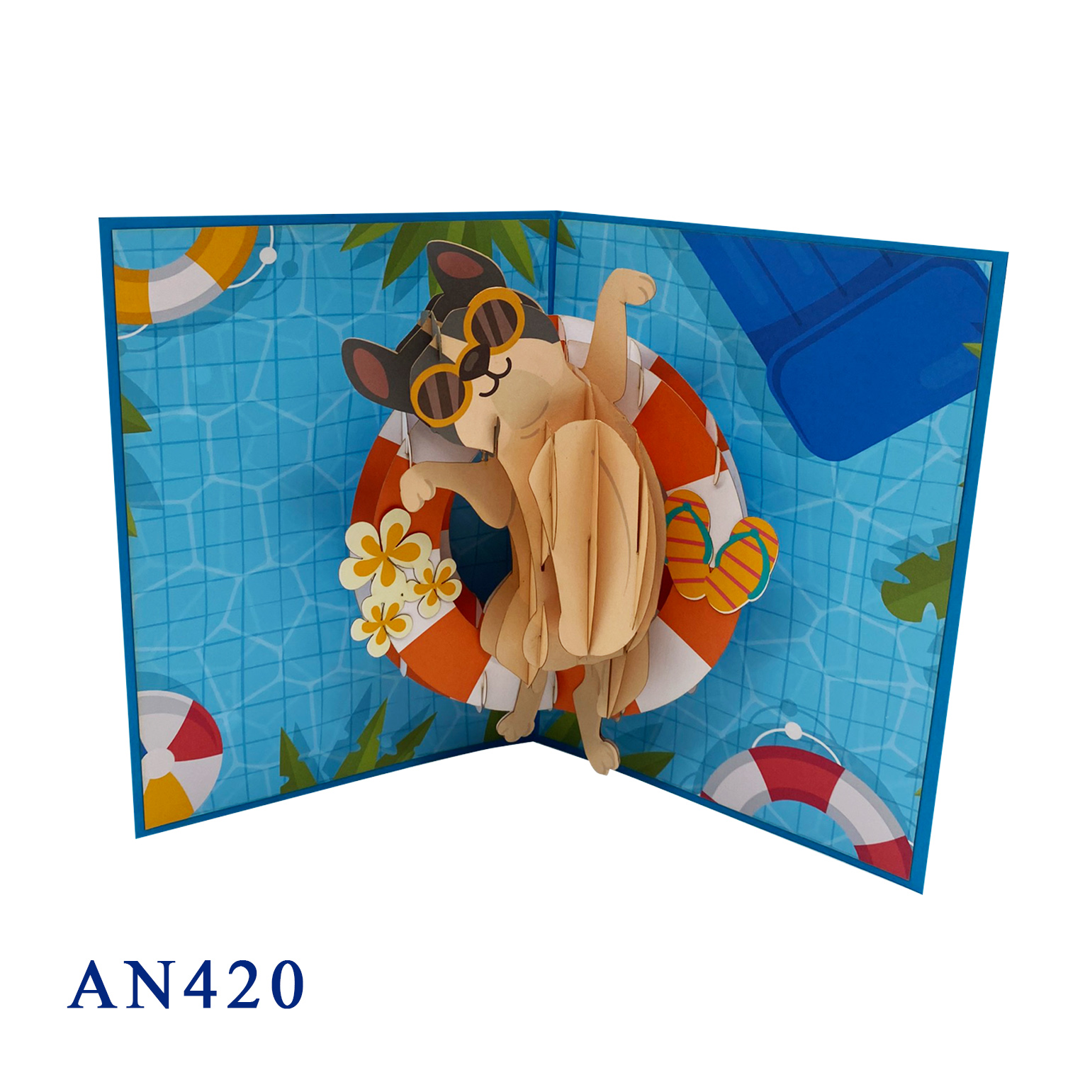 Dog Summer Pop Up Card