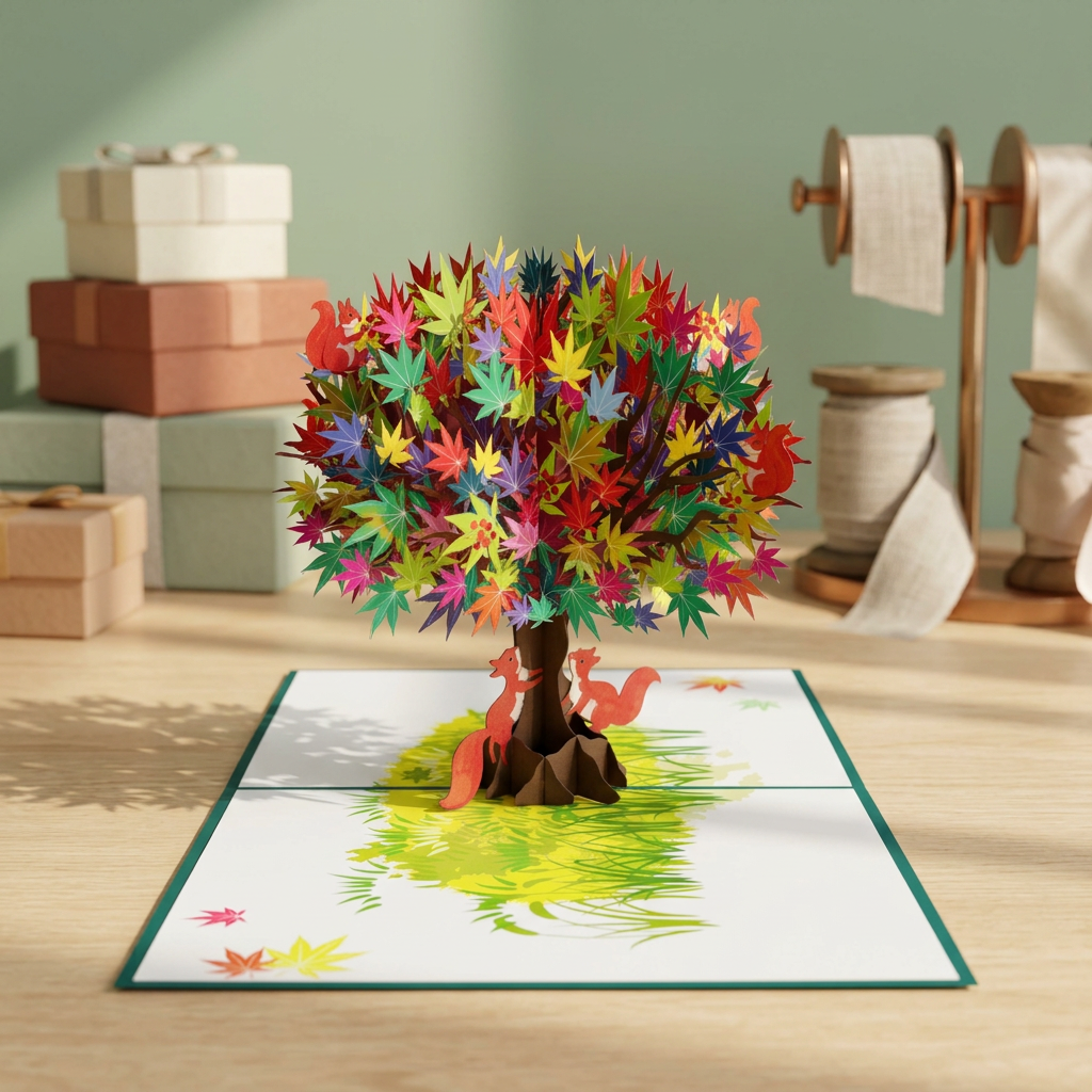 3D Pop Up Tree Greeting Card – Handmade Paper Tree Pop Up Card Wholesale