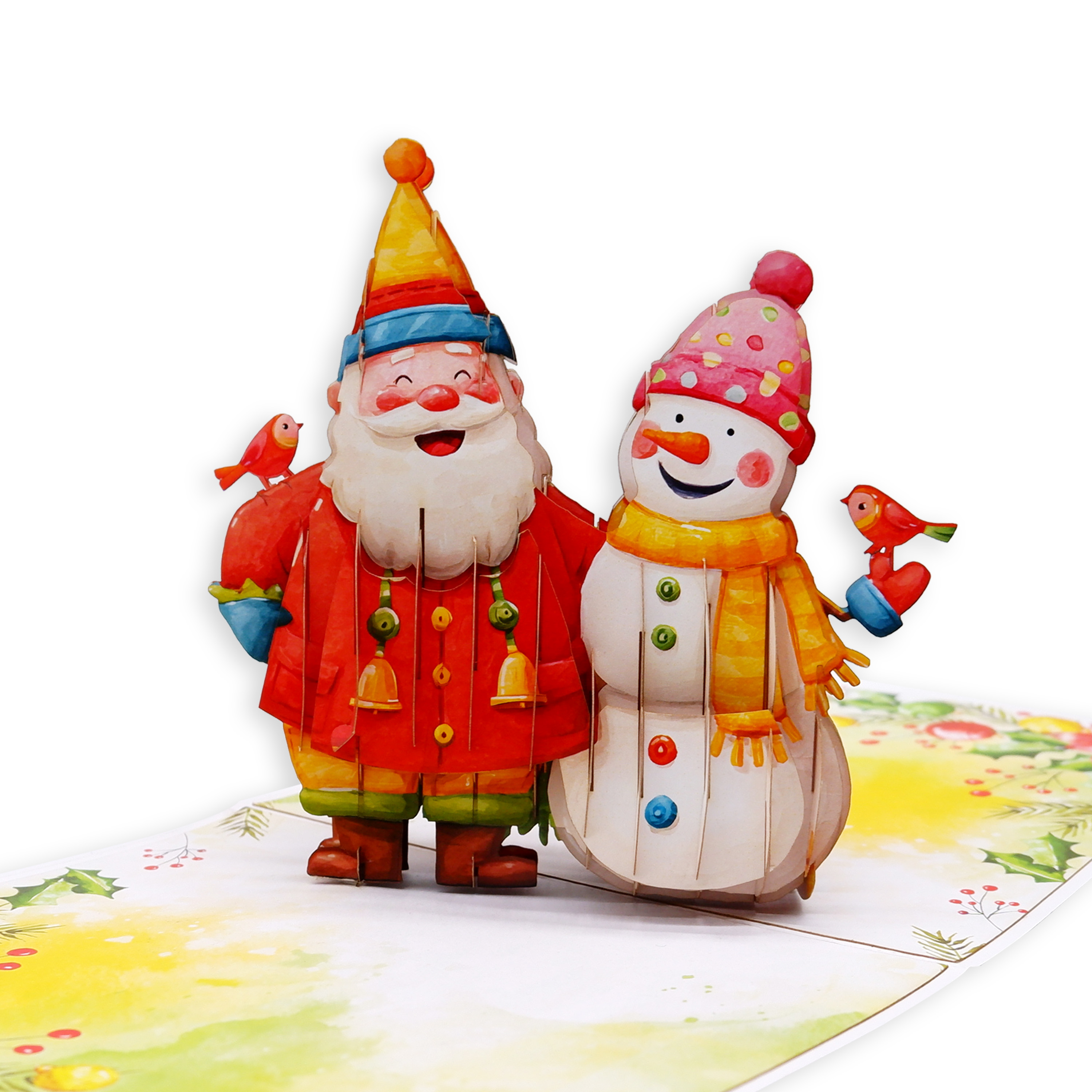 3D Santa and Snowman Pop-Up Card