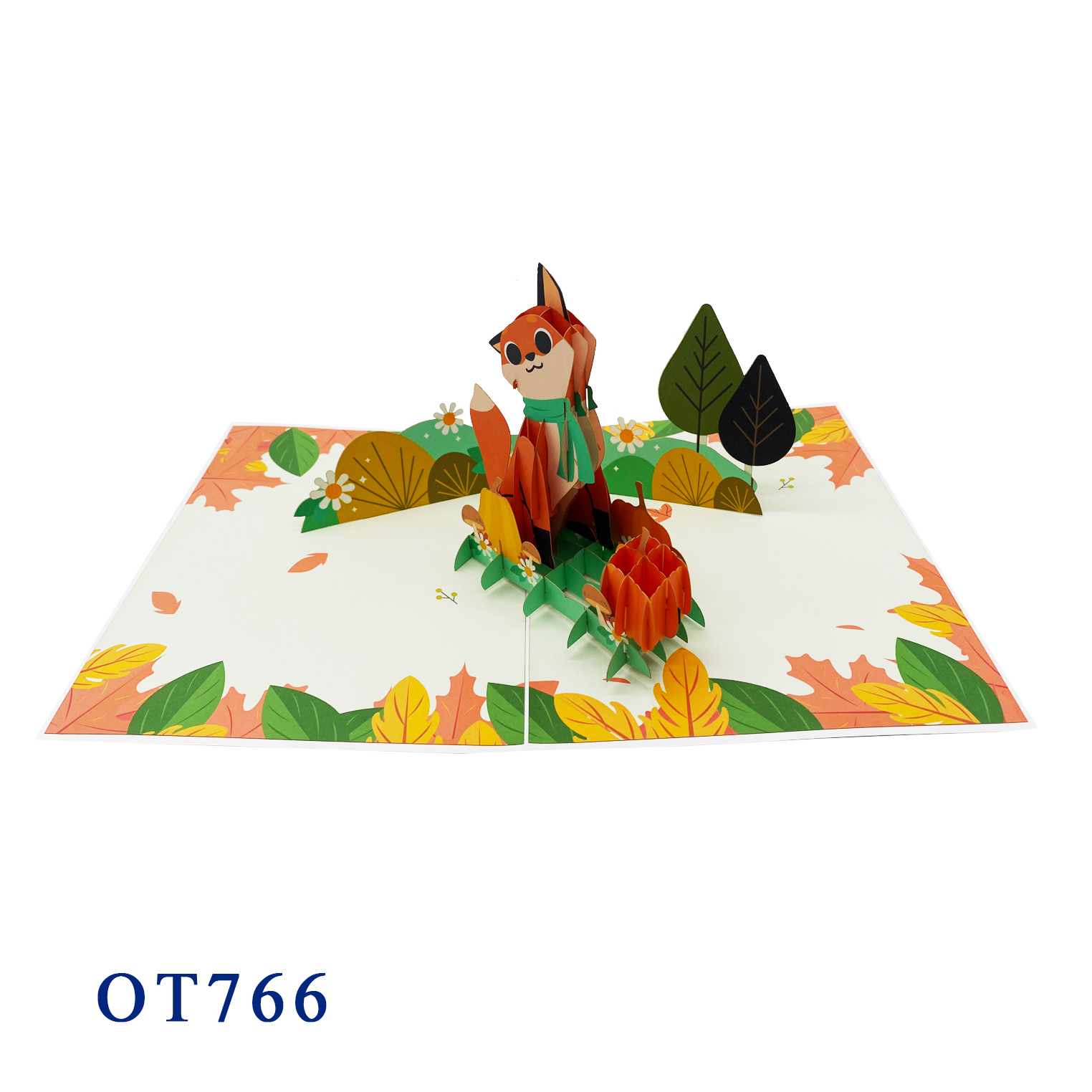 Fox Fall Autumn Pop Up Card