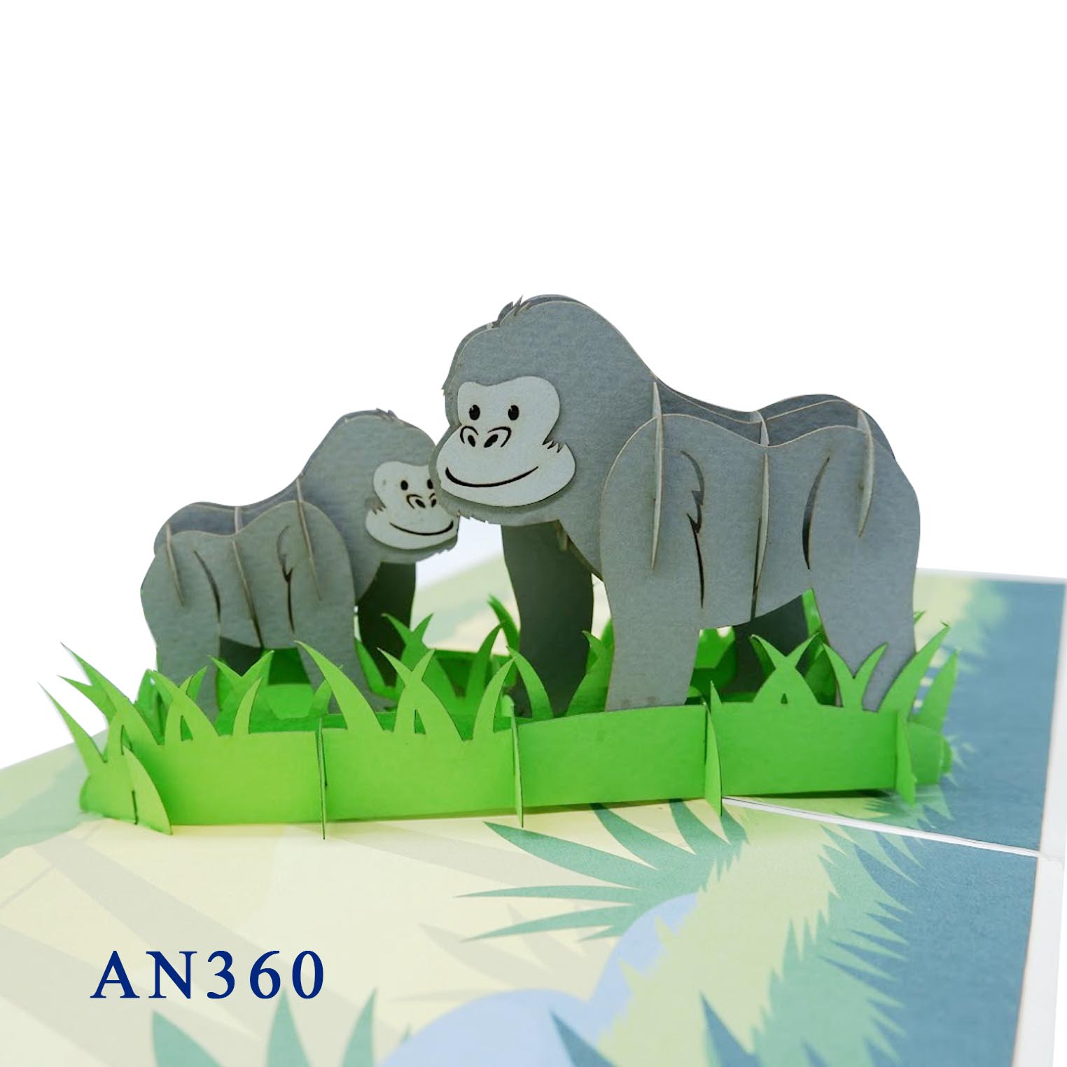 Family Gorilla Pop Up Card