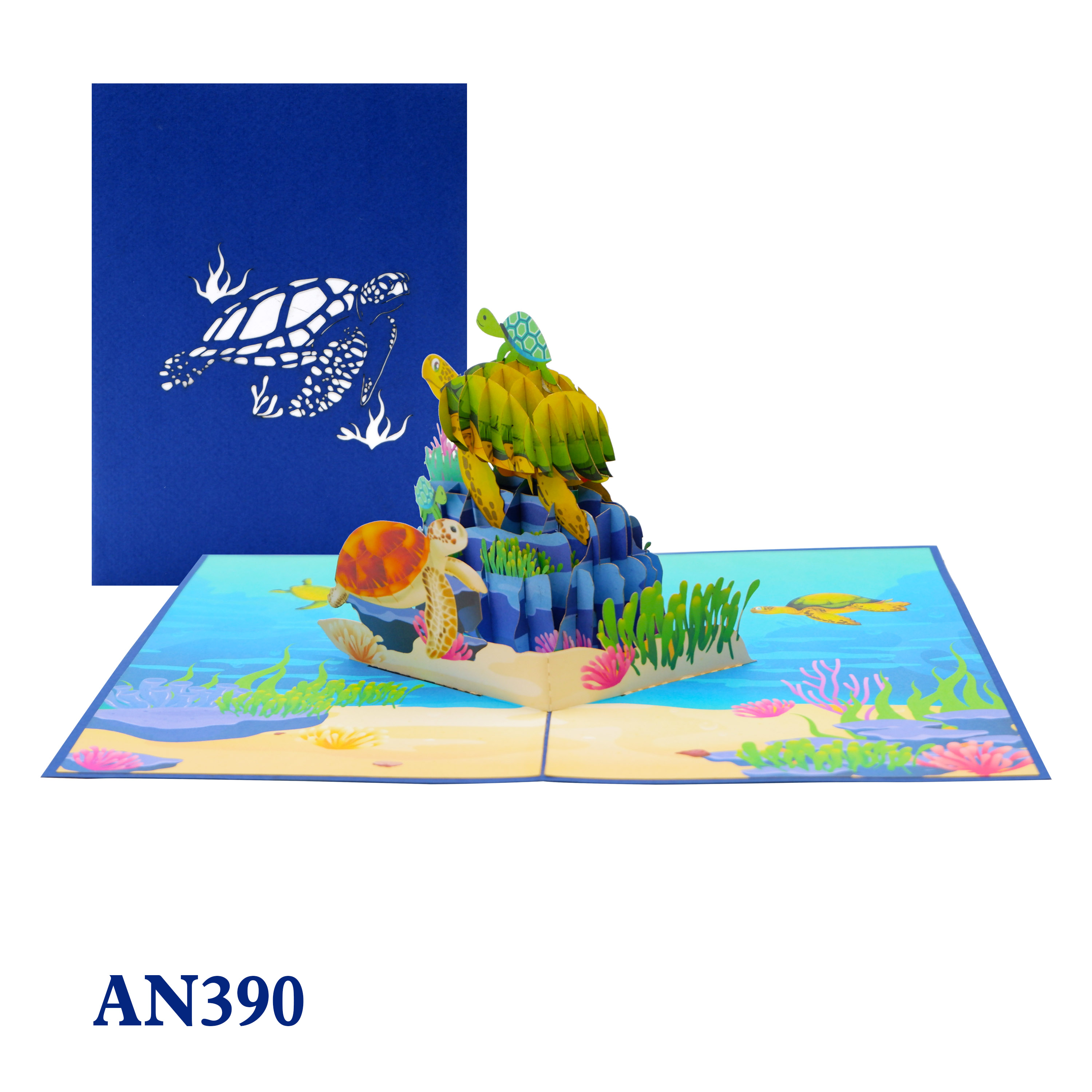 Family Sea Turtles Pop Up Card