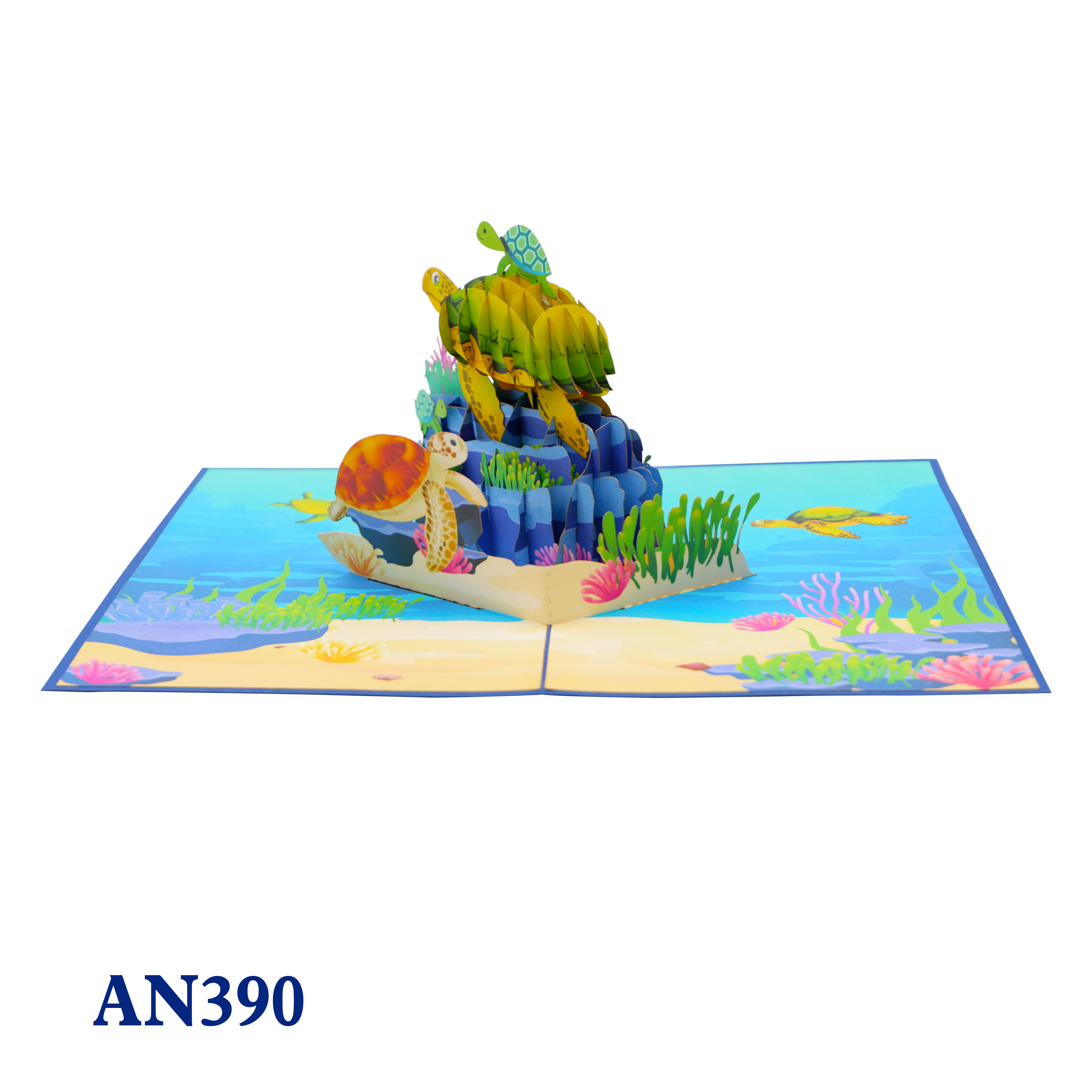 Family Sea Turtles Pop Up Card