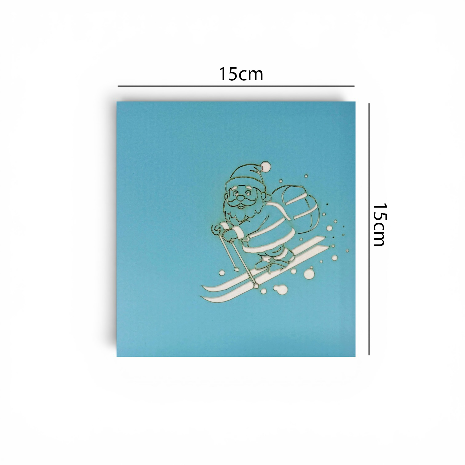 Skiing Santa Pop-Up Card