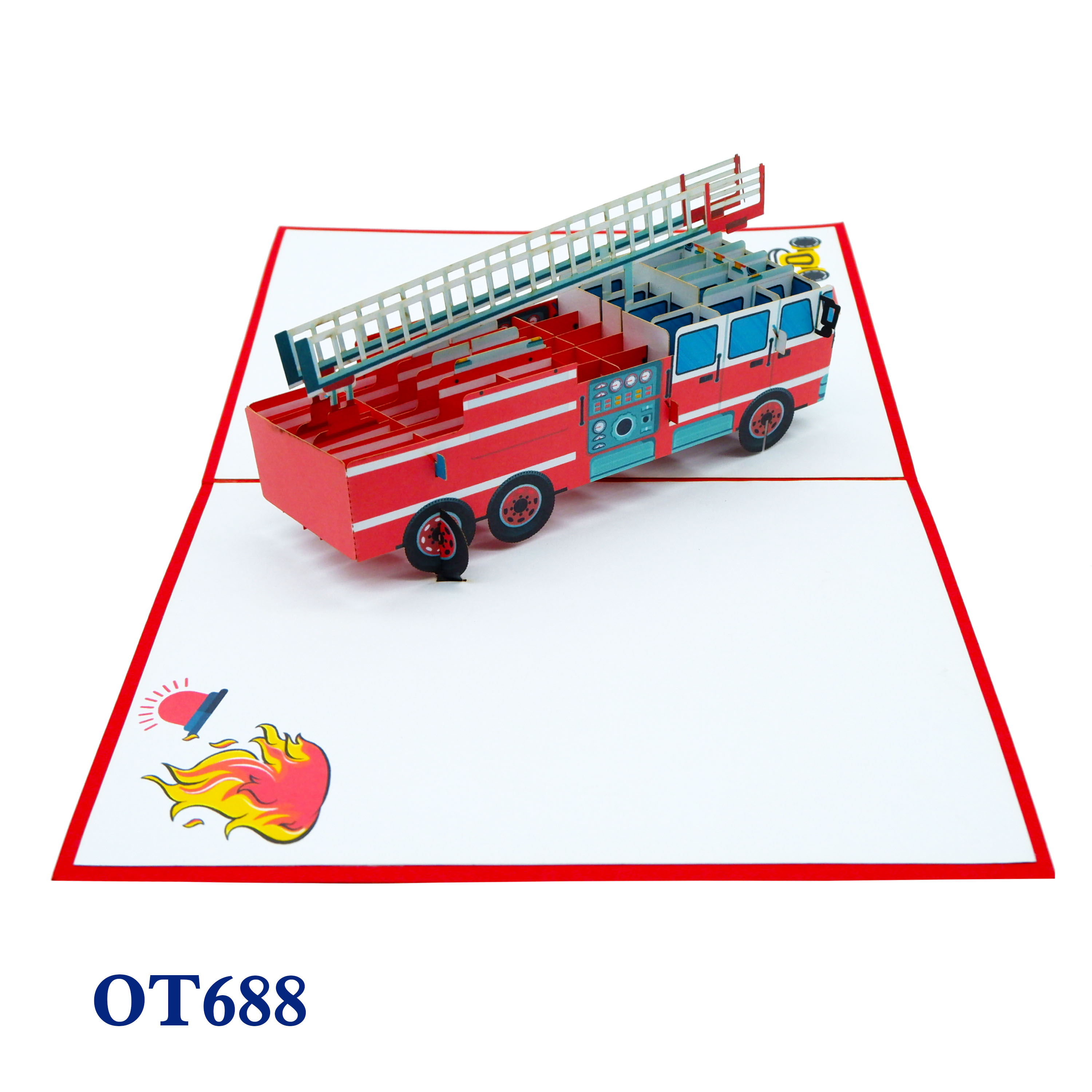 Fire Engine Pop Up Card