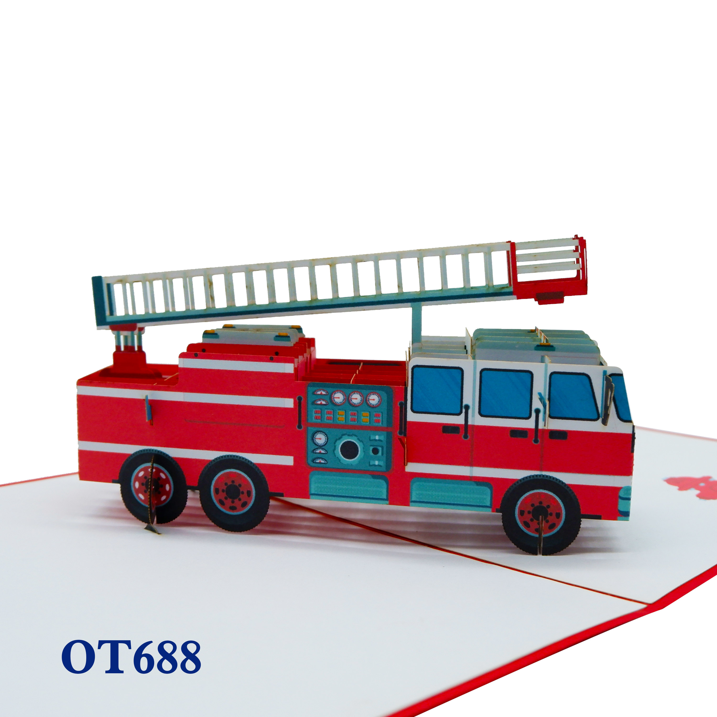 Fire Engine Pop Up Card
