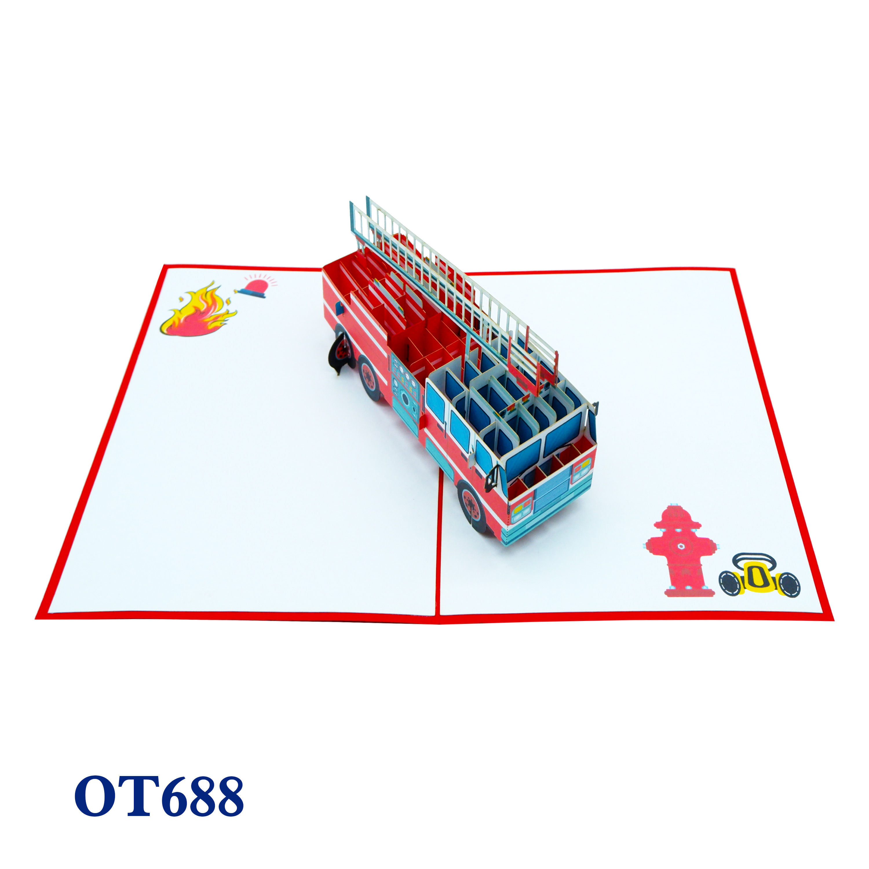Fire Engine Pop Up Card