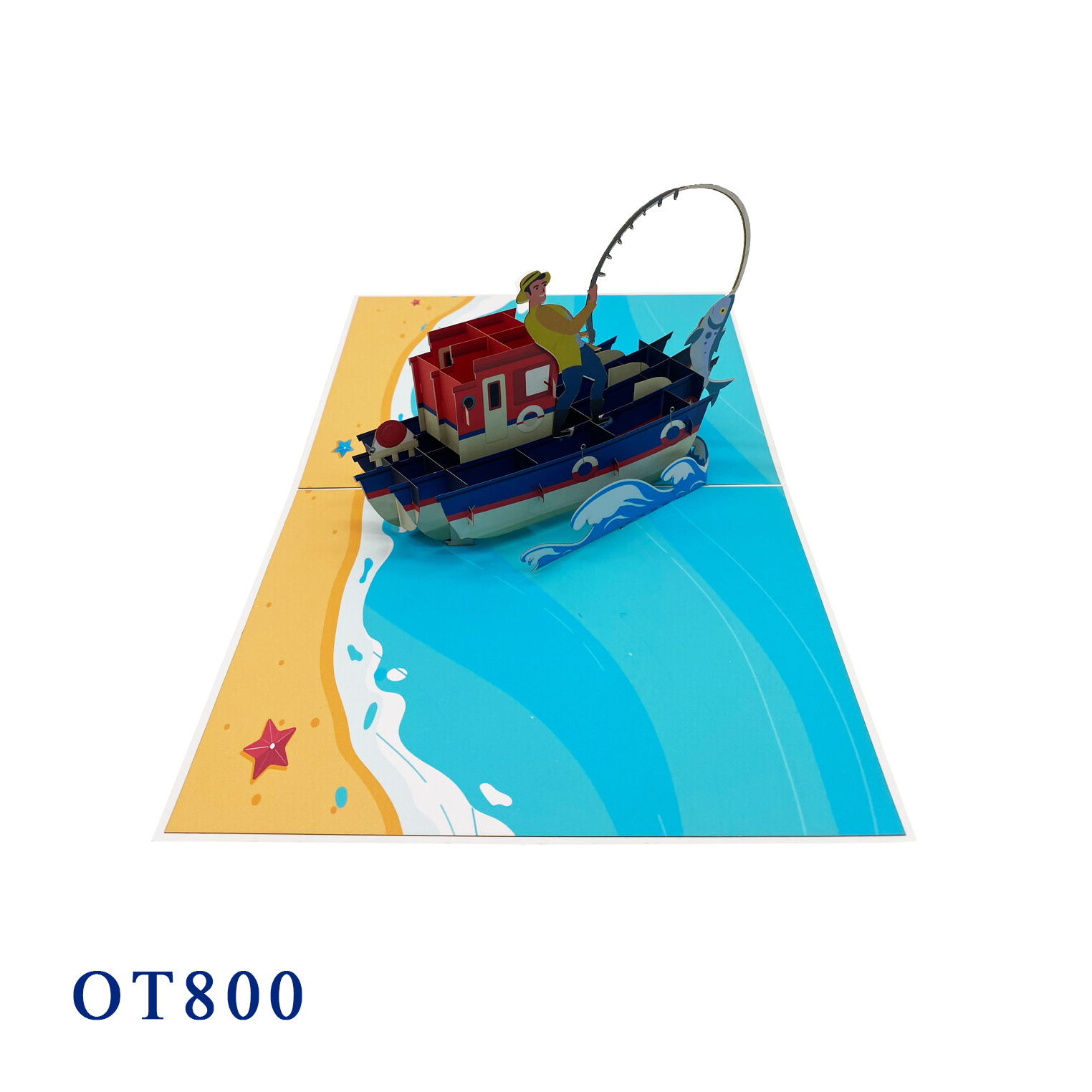 Fisherman 3D Pop Up Card