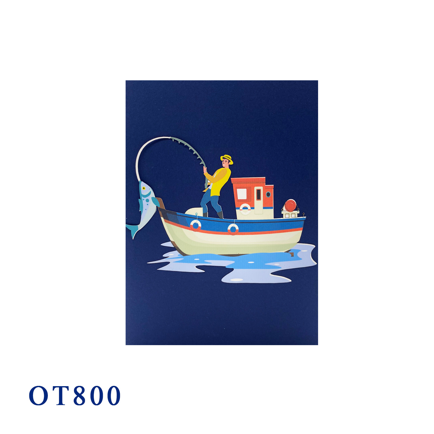 Fisherman 3D Pop Up Card