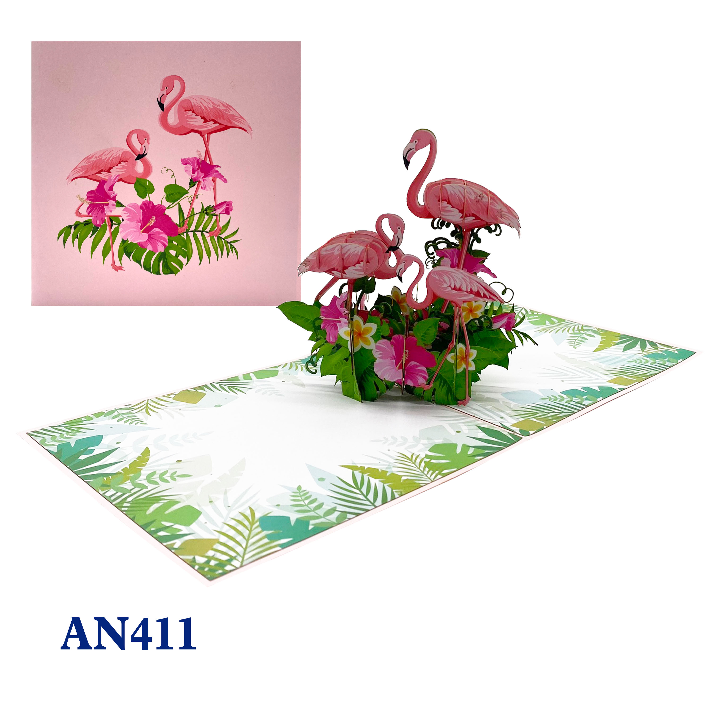Flamingos Pop Up Card