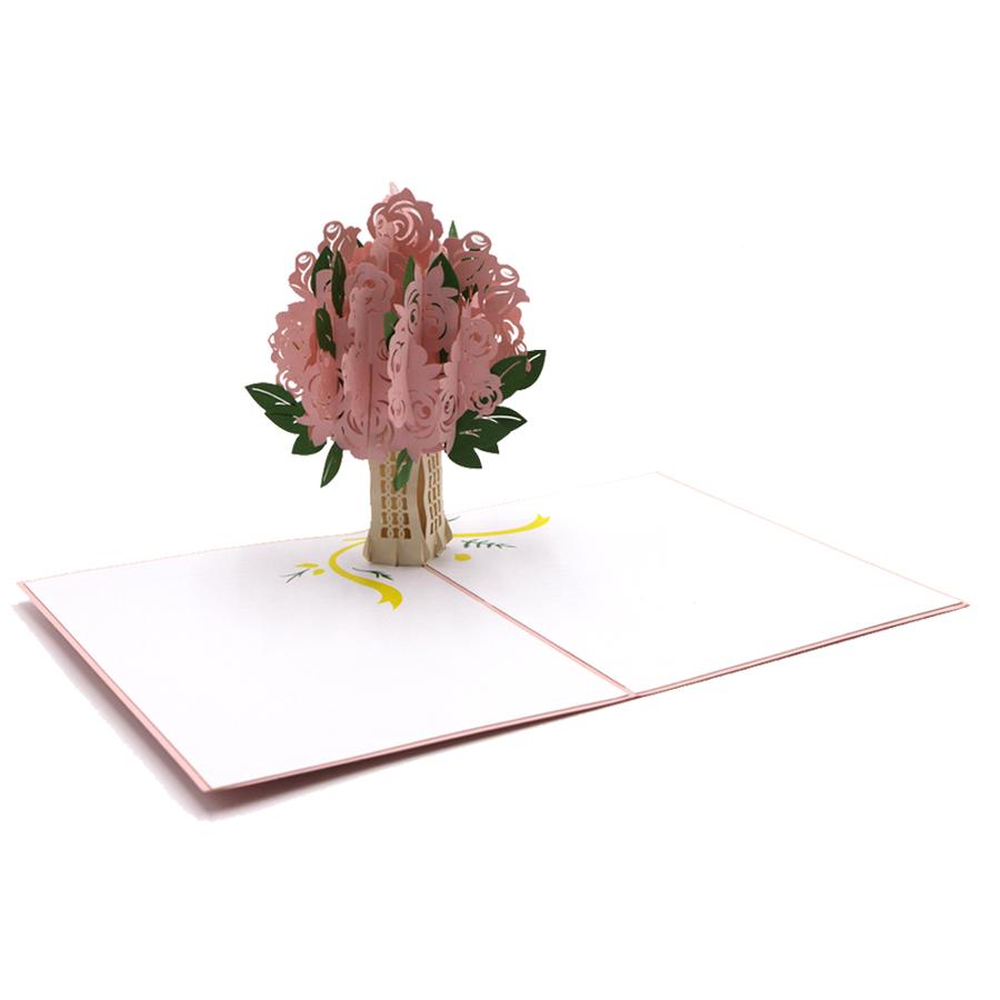 Vase Of Rose Pop Up Card