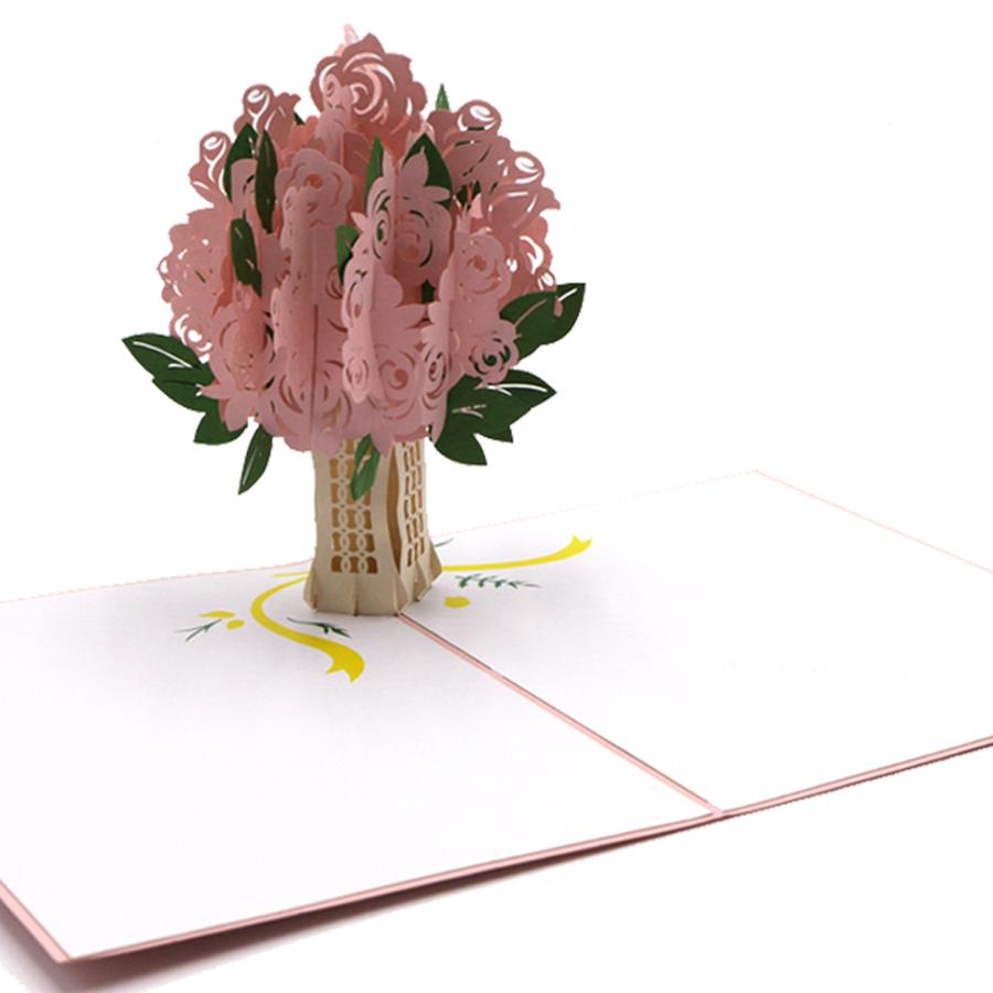 Vase Of Rose Pop Up Card