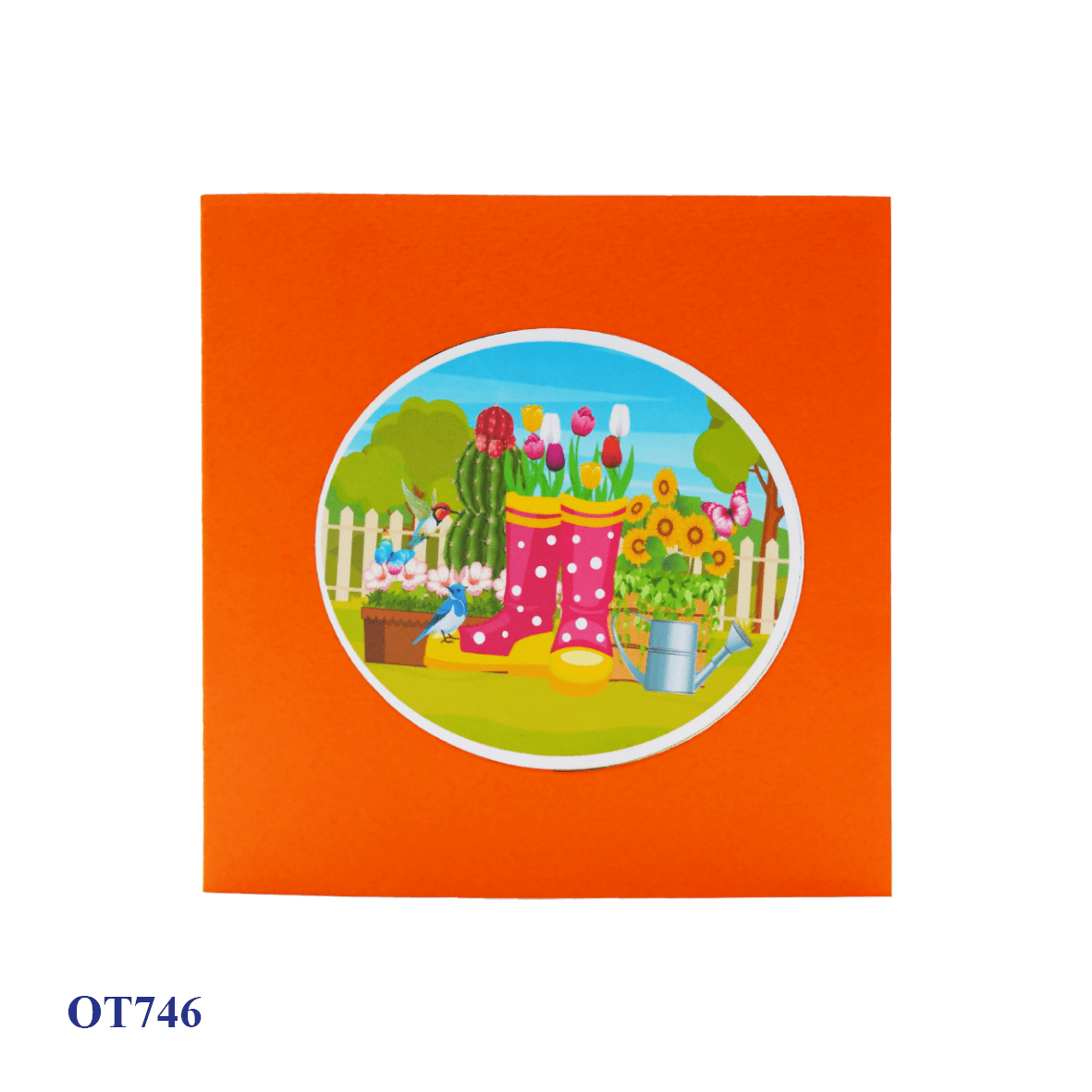 Flowers In Boots Pop Up Card