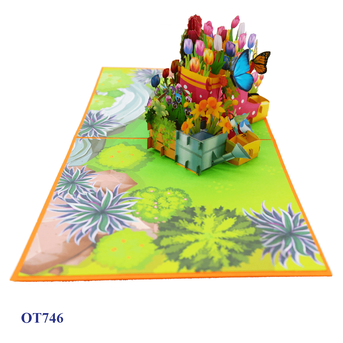 Flowers In Boots Pop Up Card