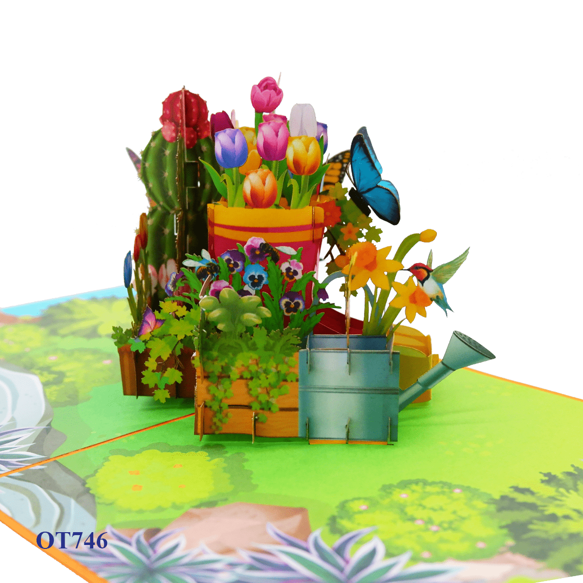 Flowers In Boots Pop Up Card